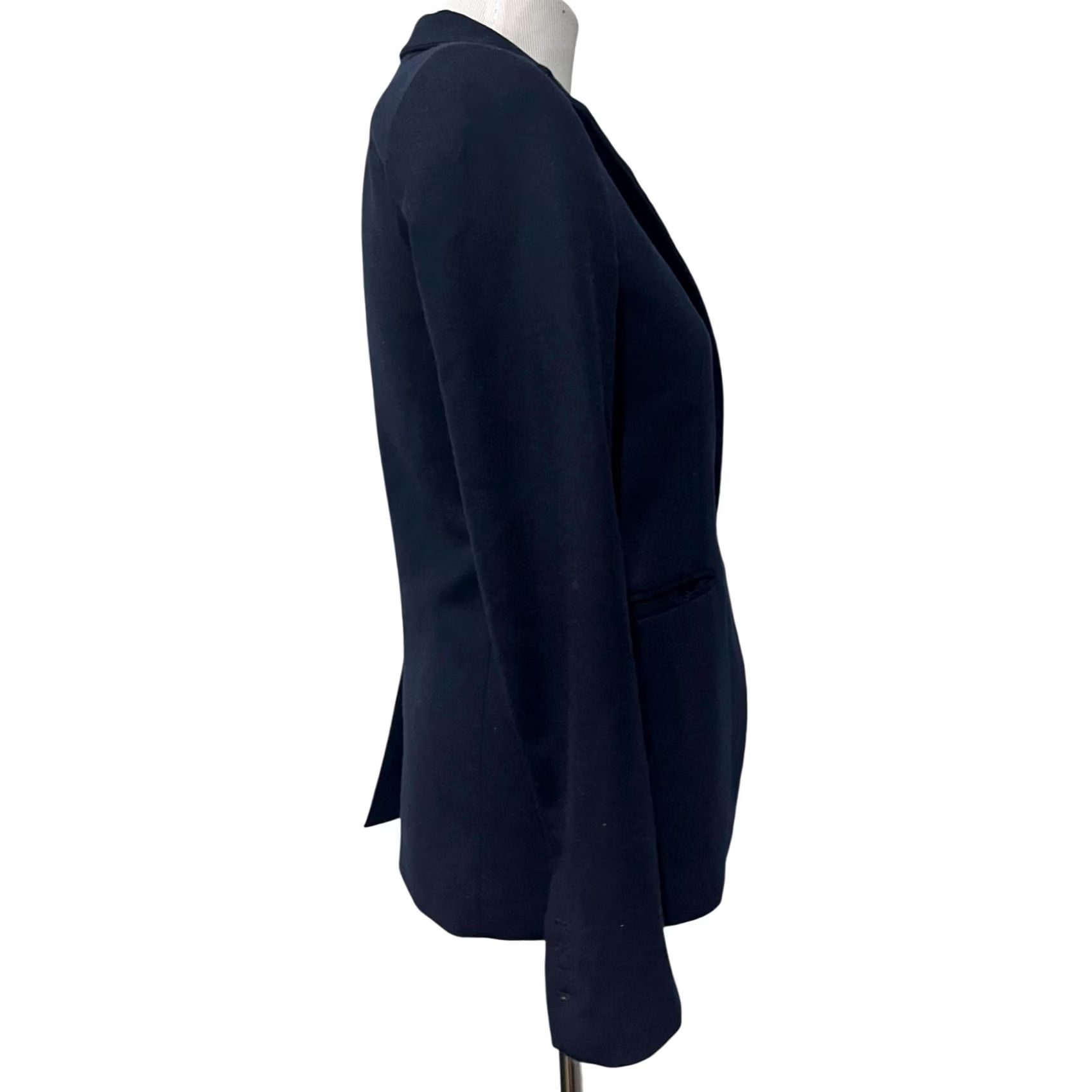 J.Crew J.Crew Blazer Shirt Jacket Wool Flannel Navy Blue Regent 0 Women's Blazer Long Sleeve Button Lined Size XS / US 0-2 / IT 36-38 - 6 Thumbnail