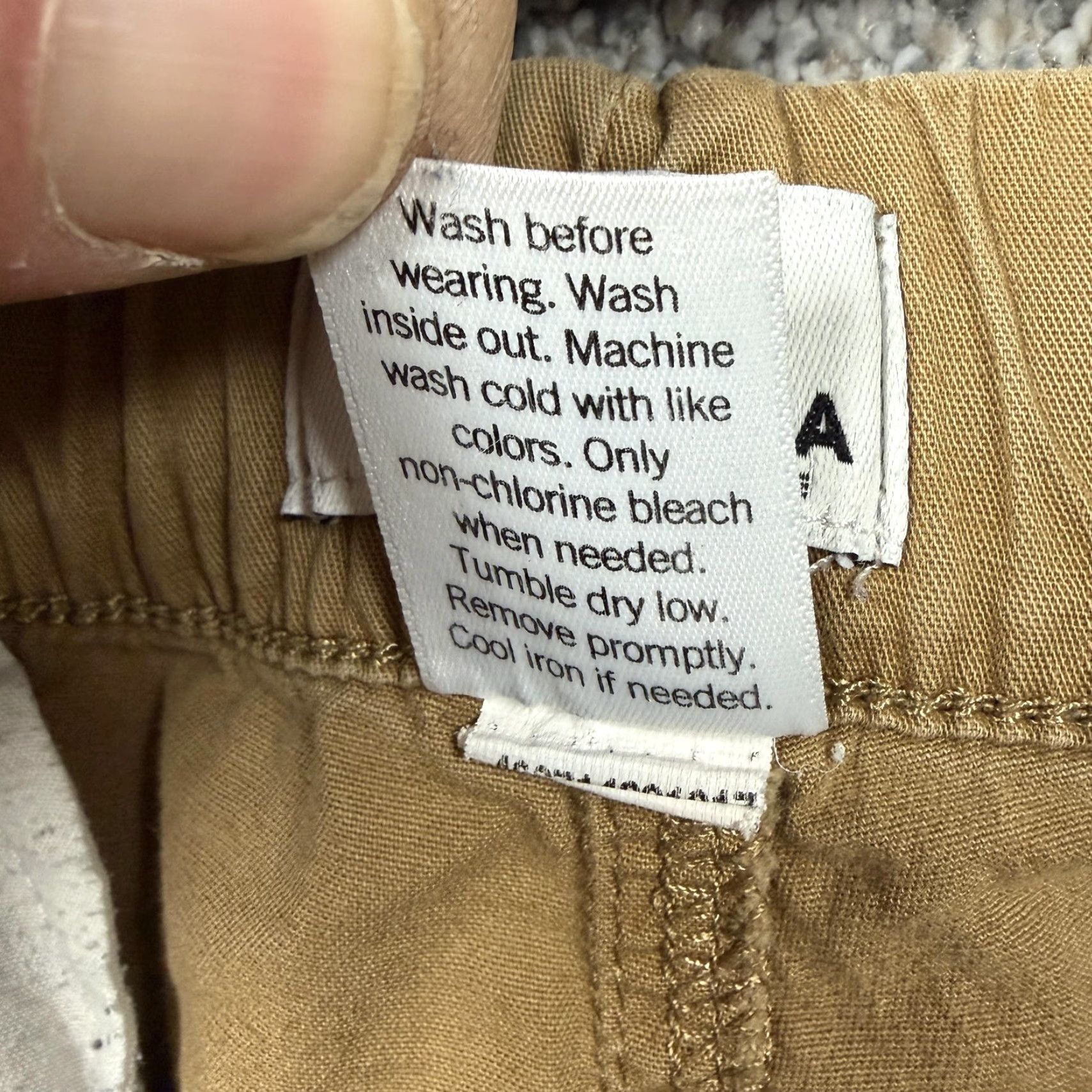 Vintage Sonoma Cargo Jogger Pants Mens M 30x27 Tan Cotton Spandex Elastic Waist Pockets Tapered Crew Casual Workwear Hipster Preppy Size US 31 - 6 Thumbnail