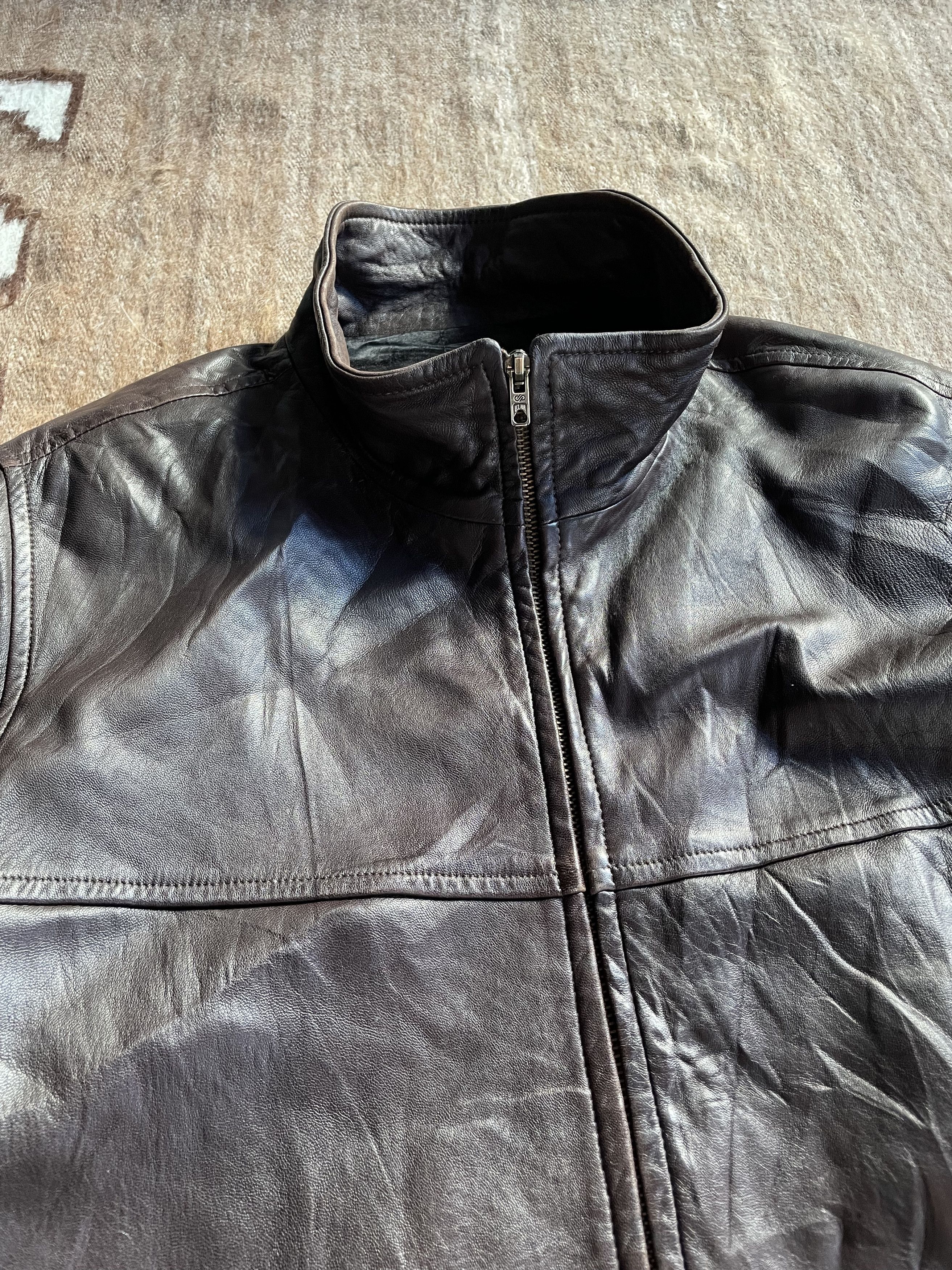Vintage Pepe Nieto Vintage 60s 70s Eclair Zip Leather Jacket 7927AC Size US M / EU 48-50 / 2 - 5 Thumbnail