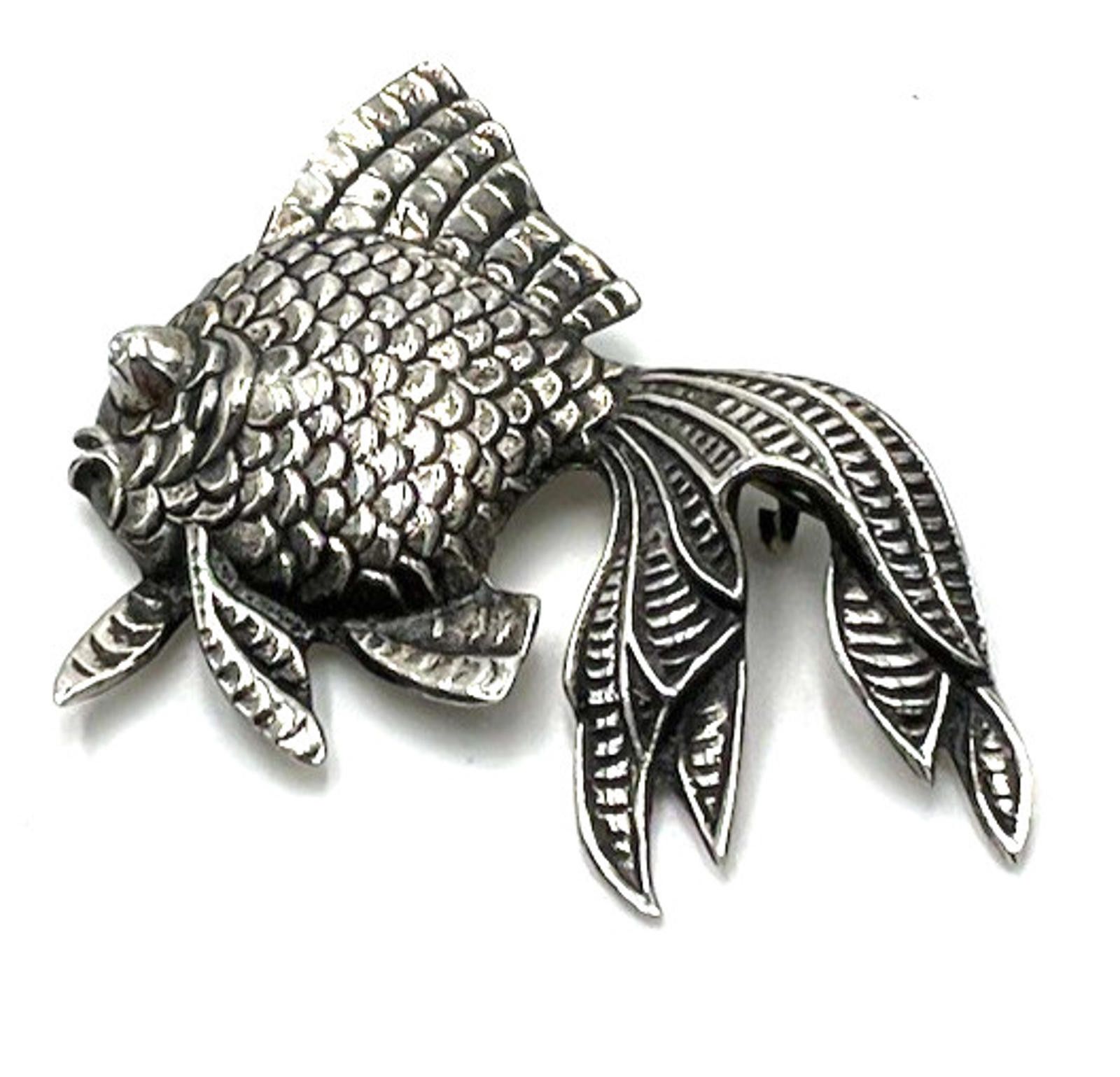 Other MEXICO Sterling Silver Figural Koi Fish Brooch Size ONE SIZE - 3 Thumbnail
