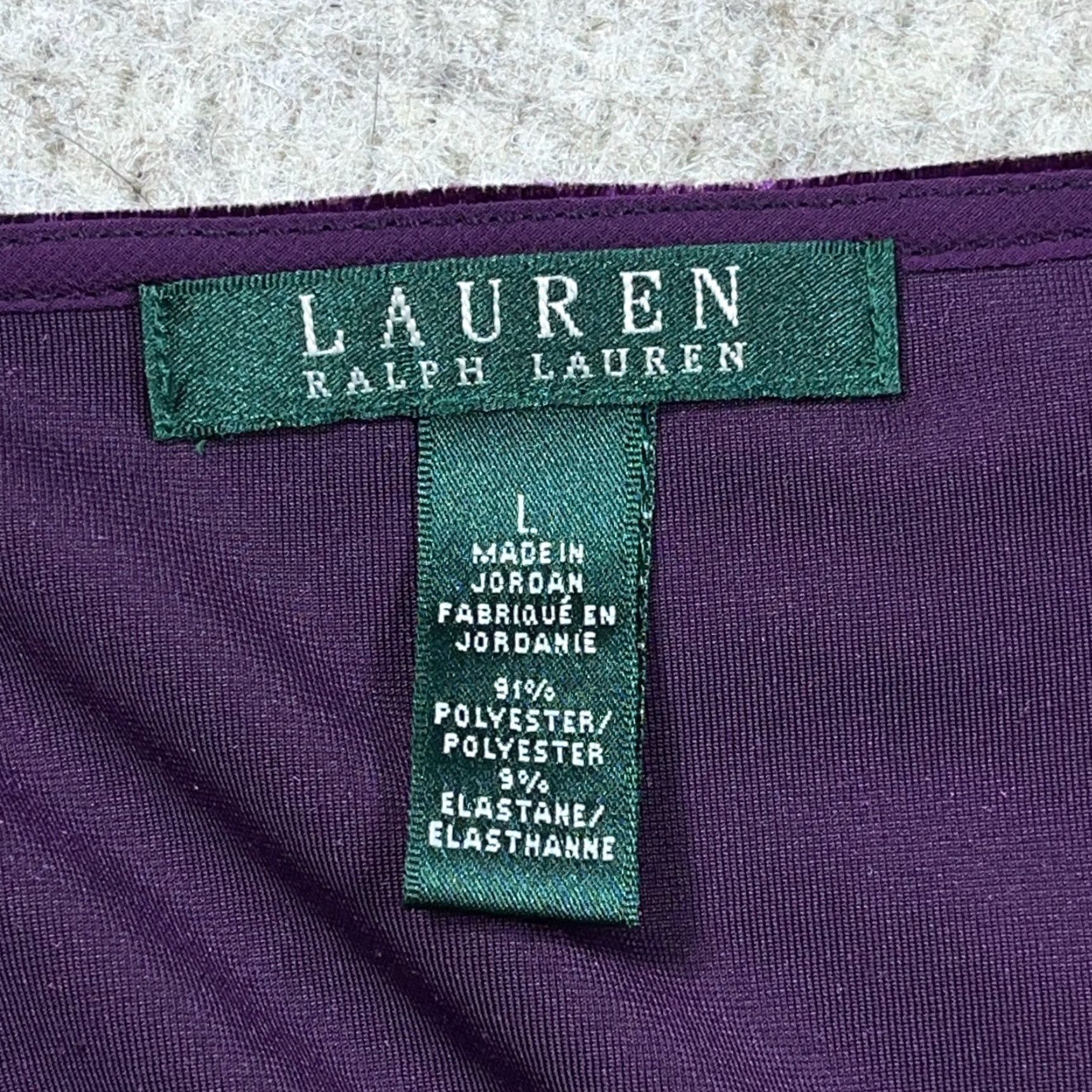 Ralph Lauren Lauren Ralph Lauren Velvet Keyhole Blouse Shirt Womens L Purple Long Sleeve Shirt Womens Size L / US 10 / IT 46 - 4 Thumbnail