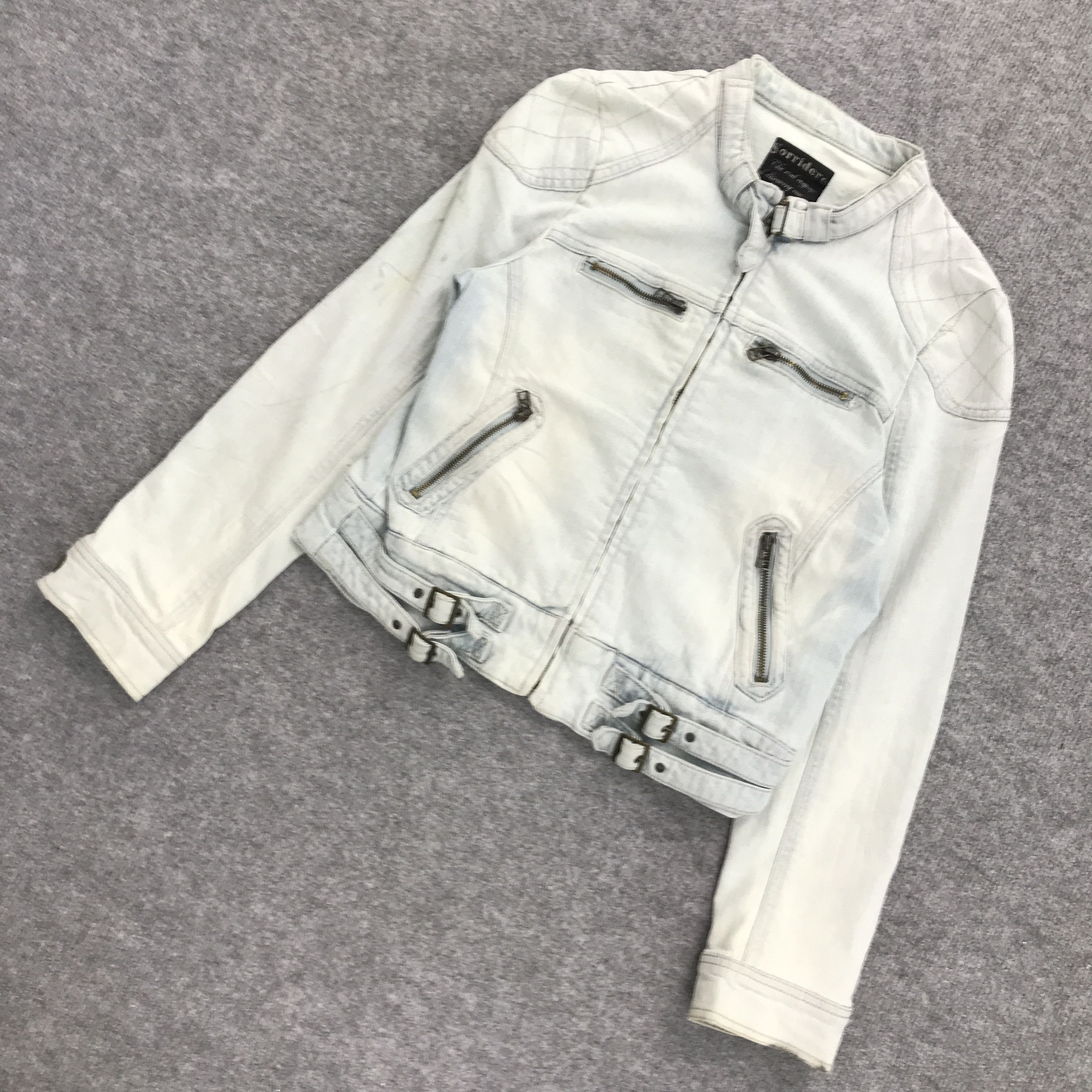 Japanese Brand JAPAN SORRIDERE LIGHT WASH DENIM PUNK BONDAGE JACKET Size US S / EU 44-46 / 1 - 2 Thumbnail