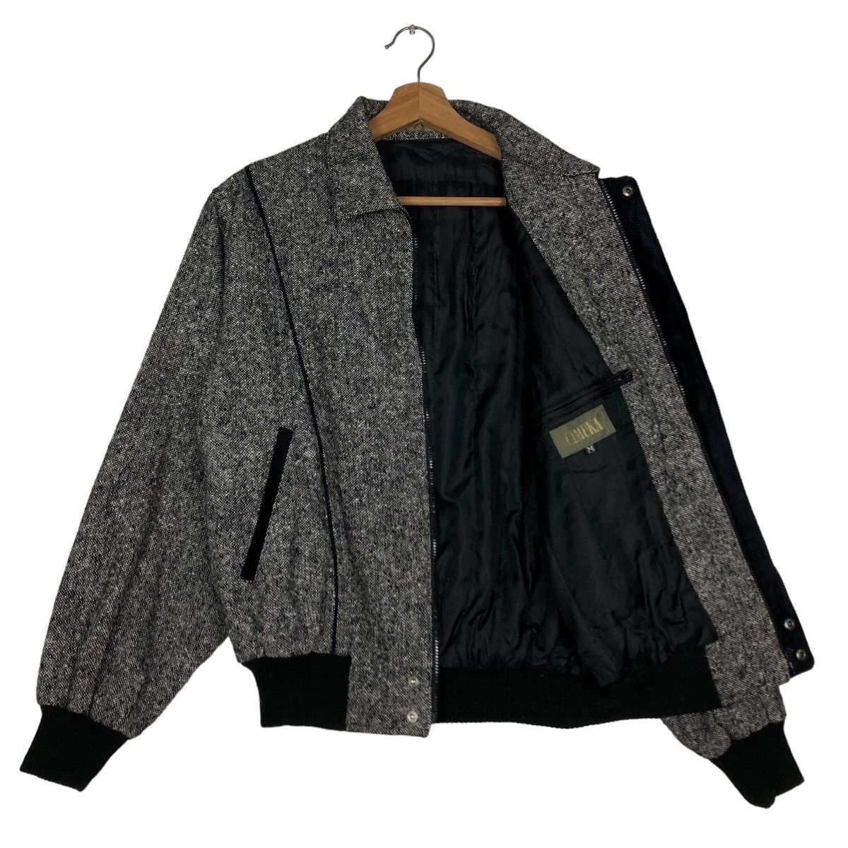 Japanese Brand 🔥90’s Herringbone Wool Bomber Jacket Cimuka Issey Miyake Size US M / EU 48-50 / 2 - 9 Thumbnail