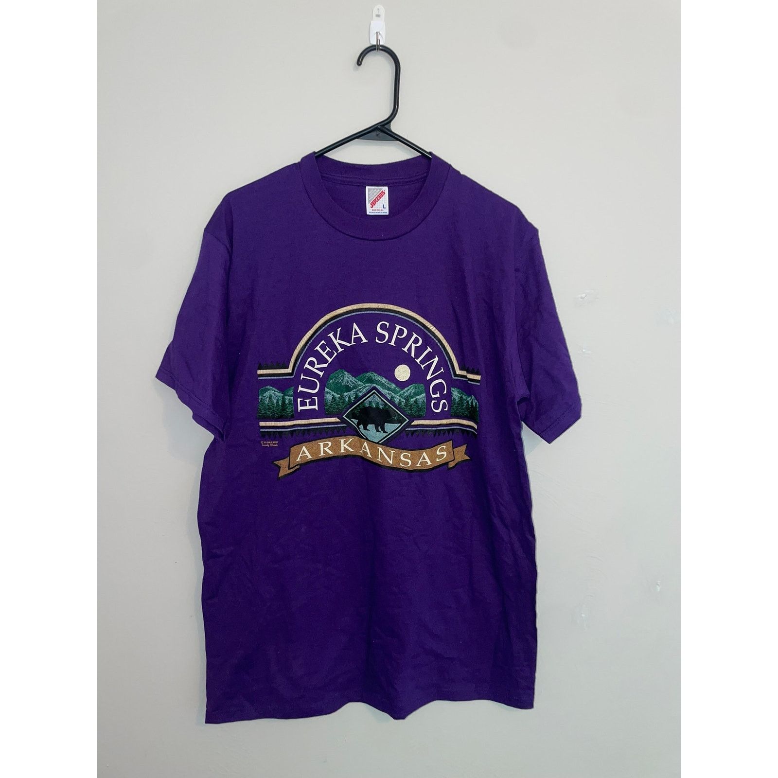 Jerzees Vintage Eureka Springs Shirt Arkansas Purple 90s Tee VTG L Size US L / EU 52-54 / 3 - 1 Thumbnail