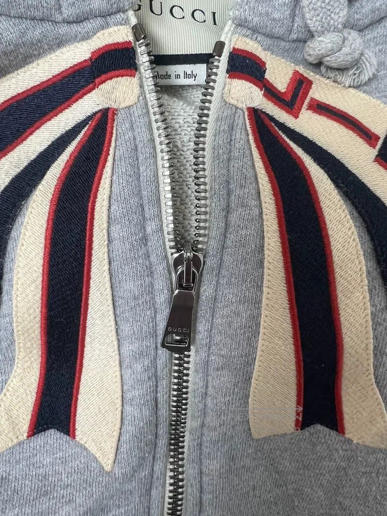 Gucci Gucci Bow Letter Logo Grey Zippered Coat Size S / US 4 / IT 40 - 3 Thumbnail