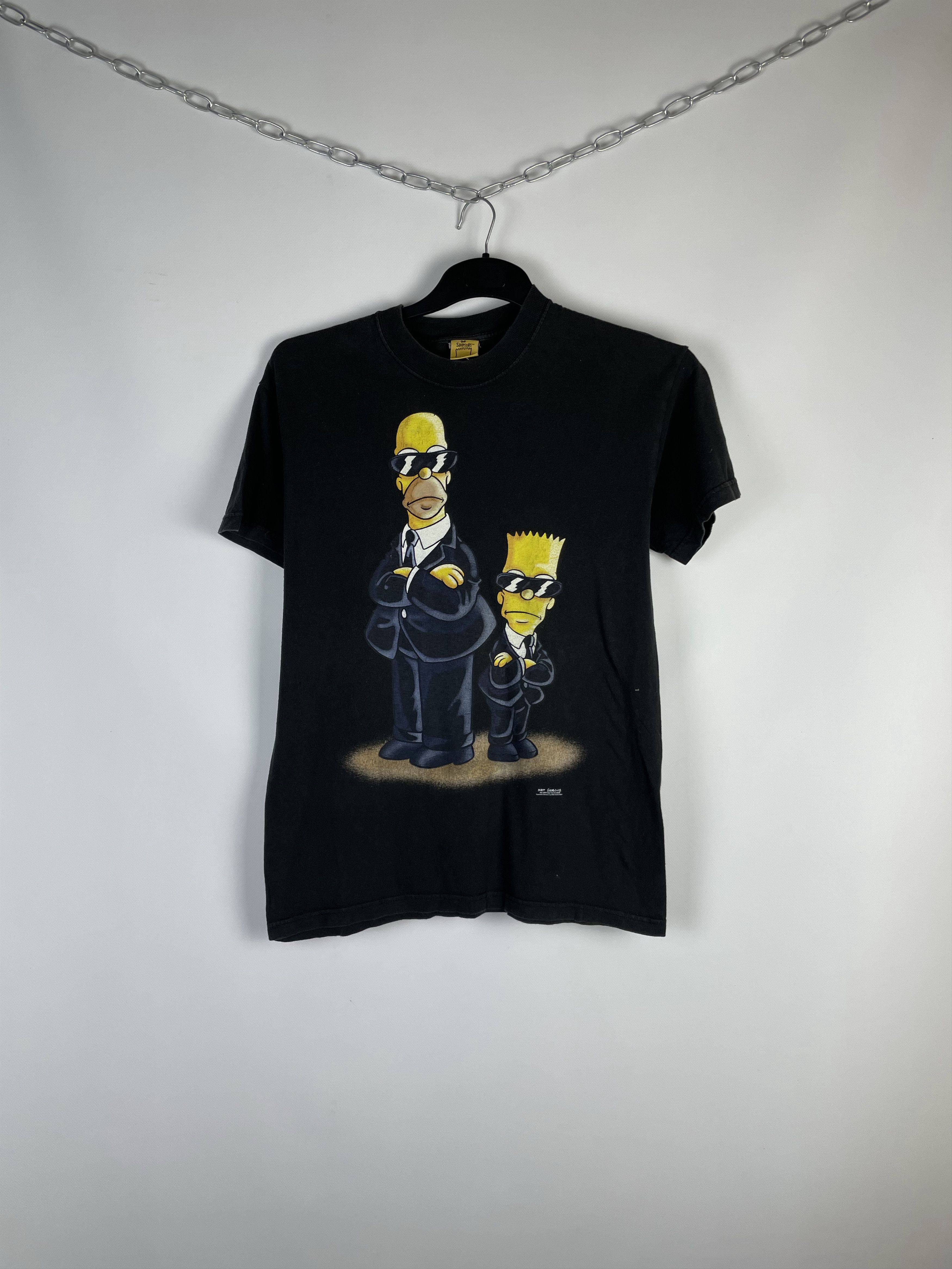 The Simpsons Vintage The Simpsons Men In Black Rare Black Tee Size US M / EU 48-50 / 2 - 1 Thumbnail