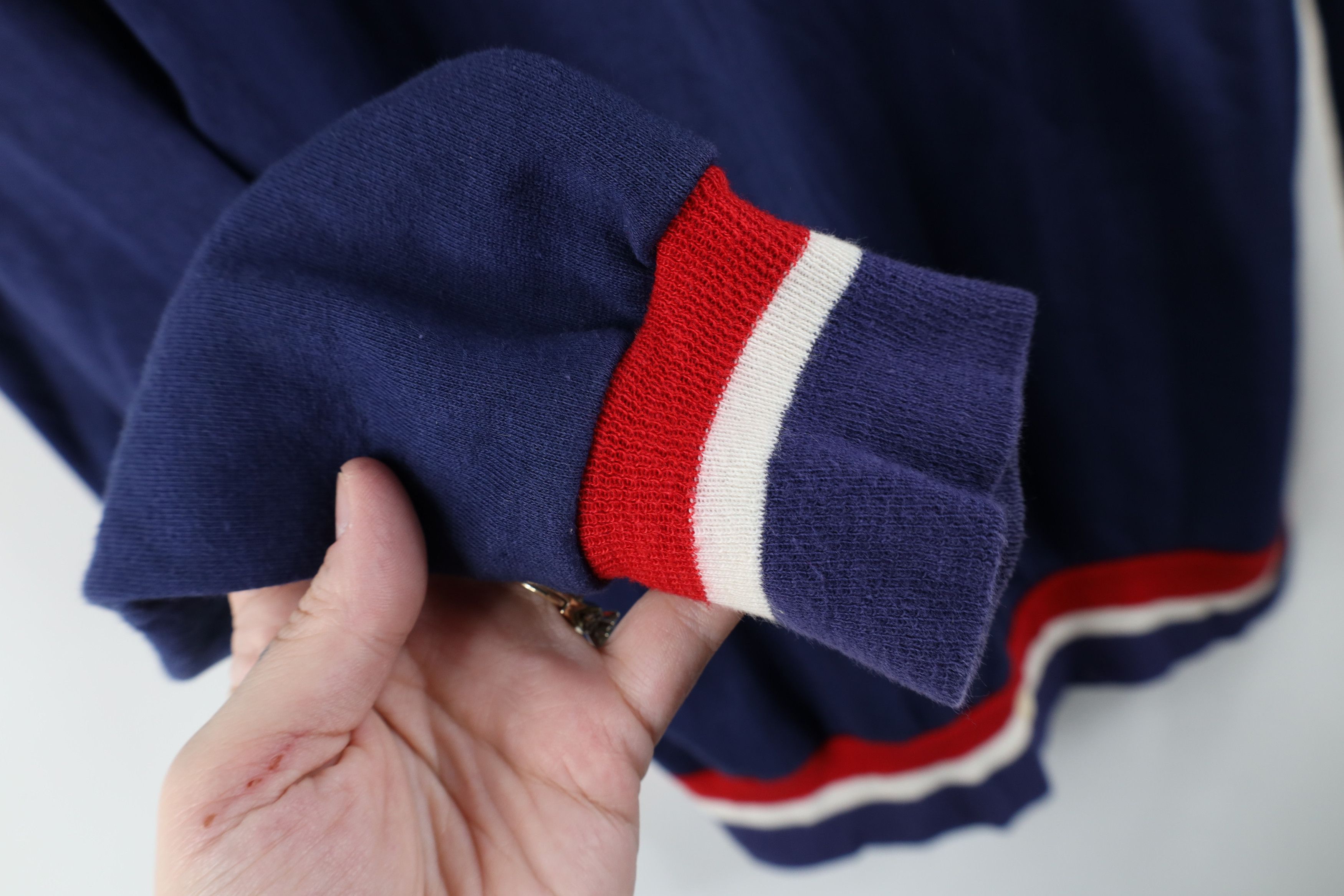 Vintage Vintage 70s Streetwear Striped Half Zip Sweatshirt USA Size US L / EU 52-54 / 3 - 8 Thumbnail