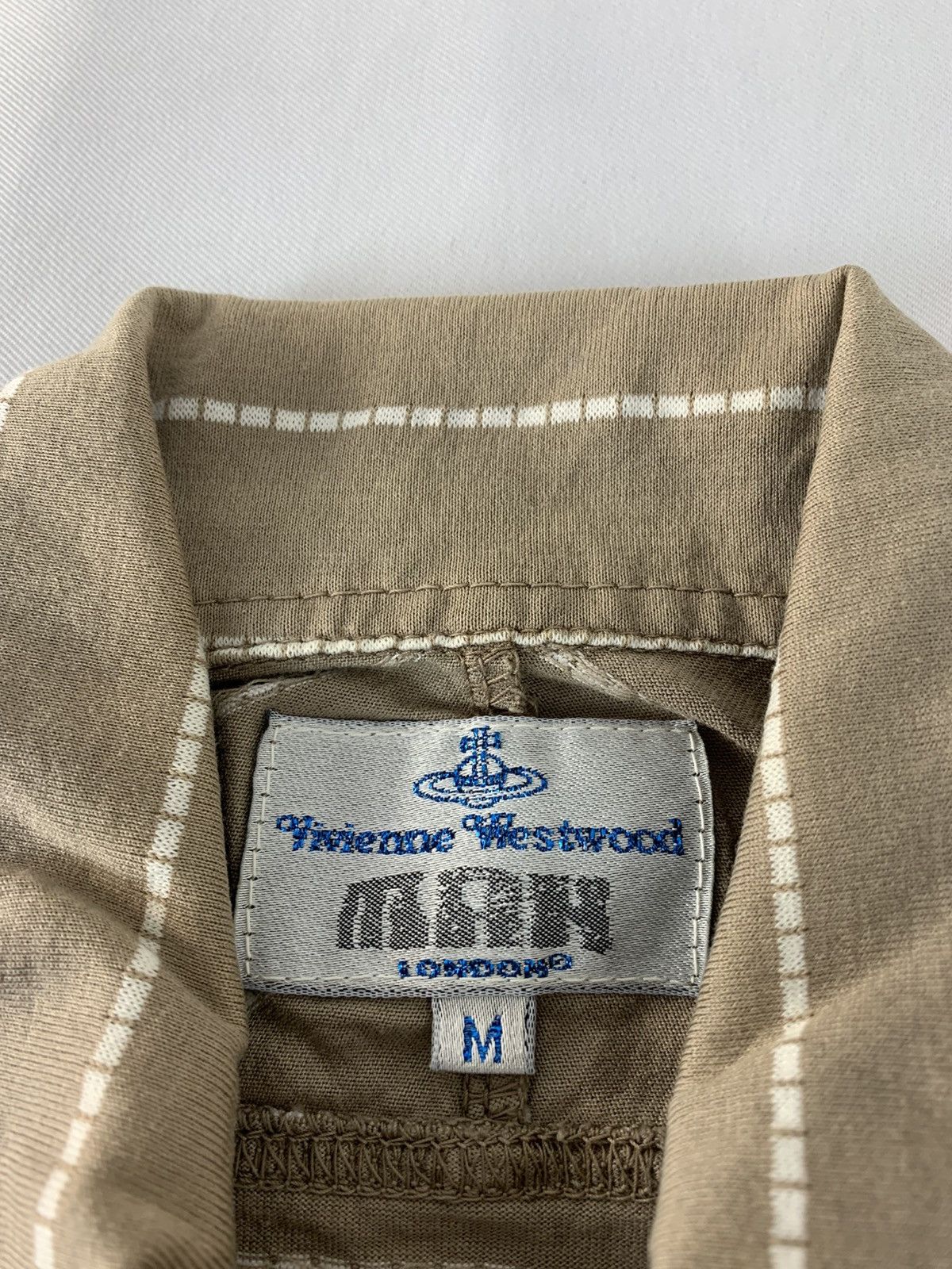 Vivienne Westwood 90s Vivienne Westwood Man Striped Small Orb Logo Polo Tee Size US S / EU 44-46 / 1 - 7 Thumbnail