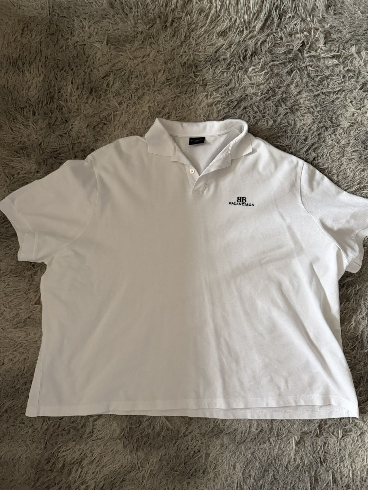 Balenciaga Boxy Embroidered Logo Polo Size US XL / EU 56 / 4 - 1 Thumbnail