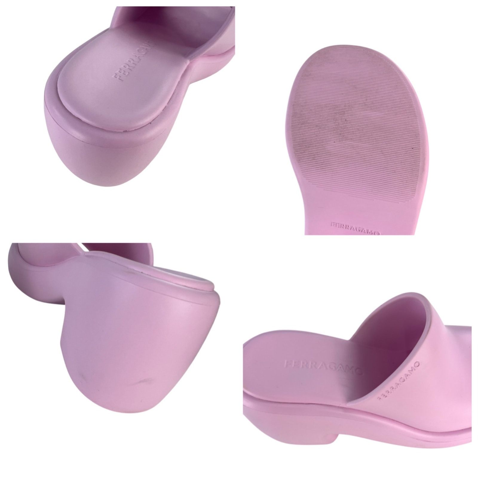 Salvatore Ferragamo Ferragamo Pink Rubber Platform Sandals Size US 7 / EU 40 - 7 Thumbnail