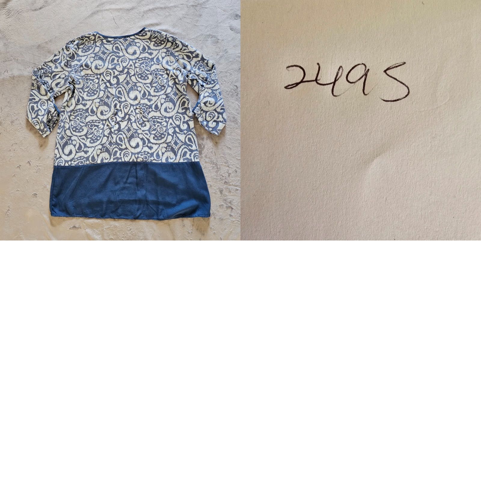 Vintage Fresh Produce Top Womens Large Blue Paisley 3/4 Sleeve Round Neck Casual Shirt L Womens Size L / US 10 / IT 46 - 8 Thumbnail