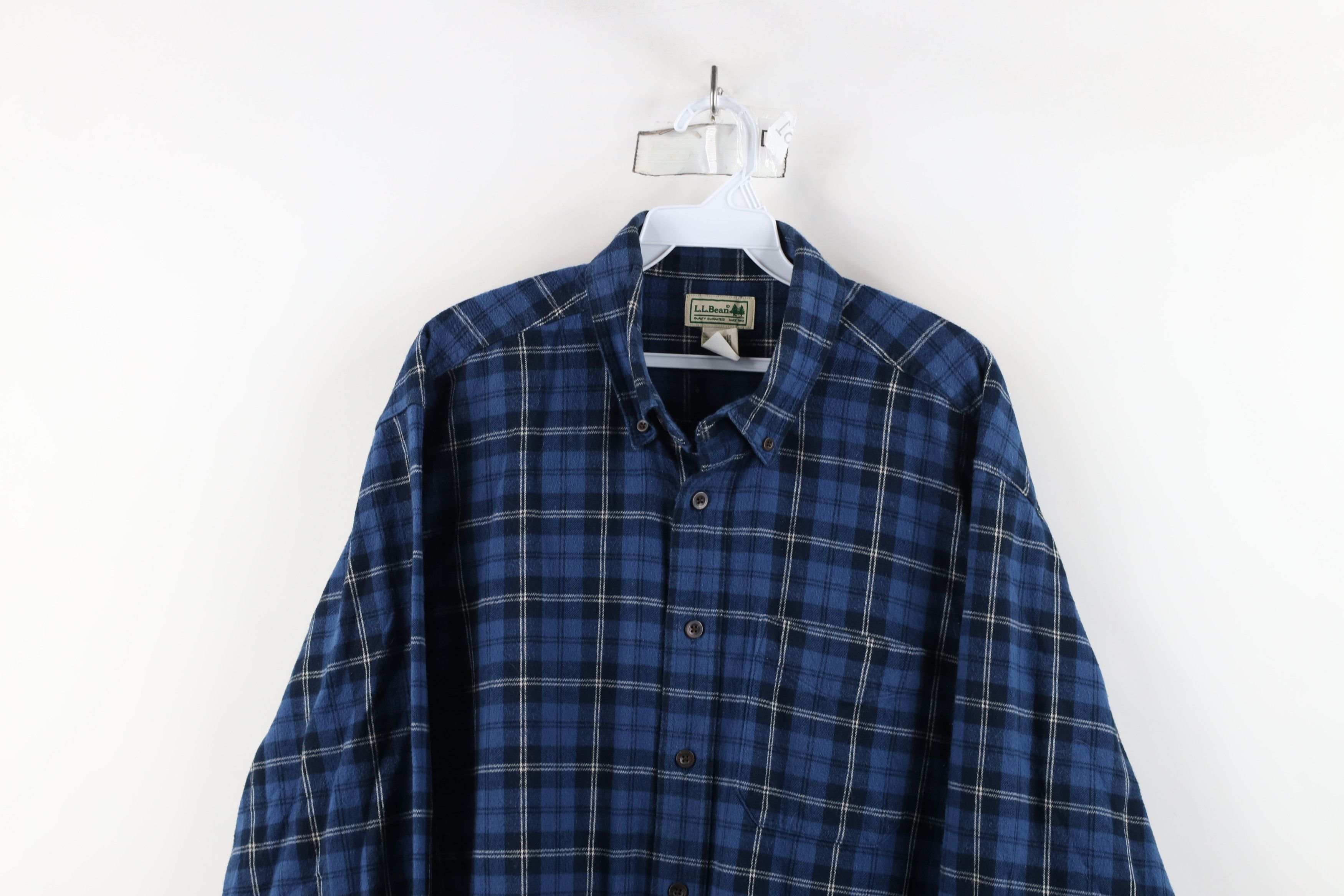 L.L. Bean × Vintage Vintage LL Bean Collared Button Down Shirt Blue Plaid Size US L / EU 52-54 / 3 - 2 Thumbnail