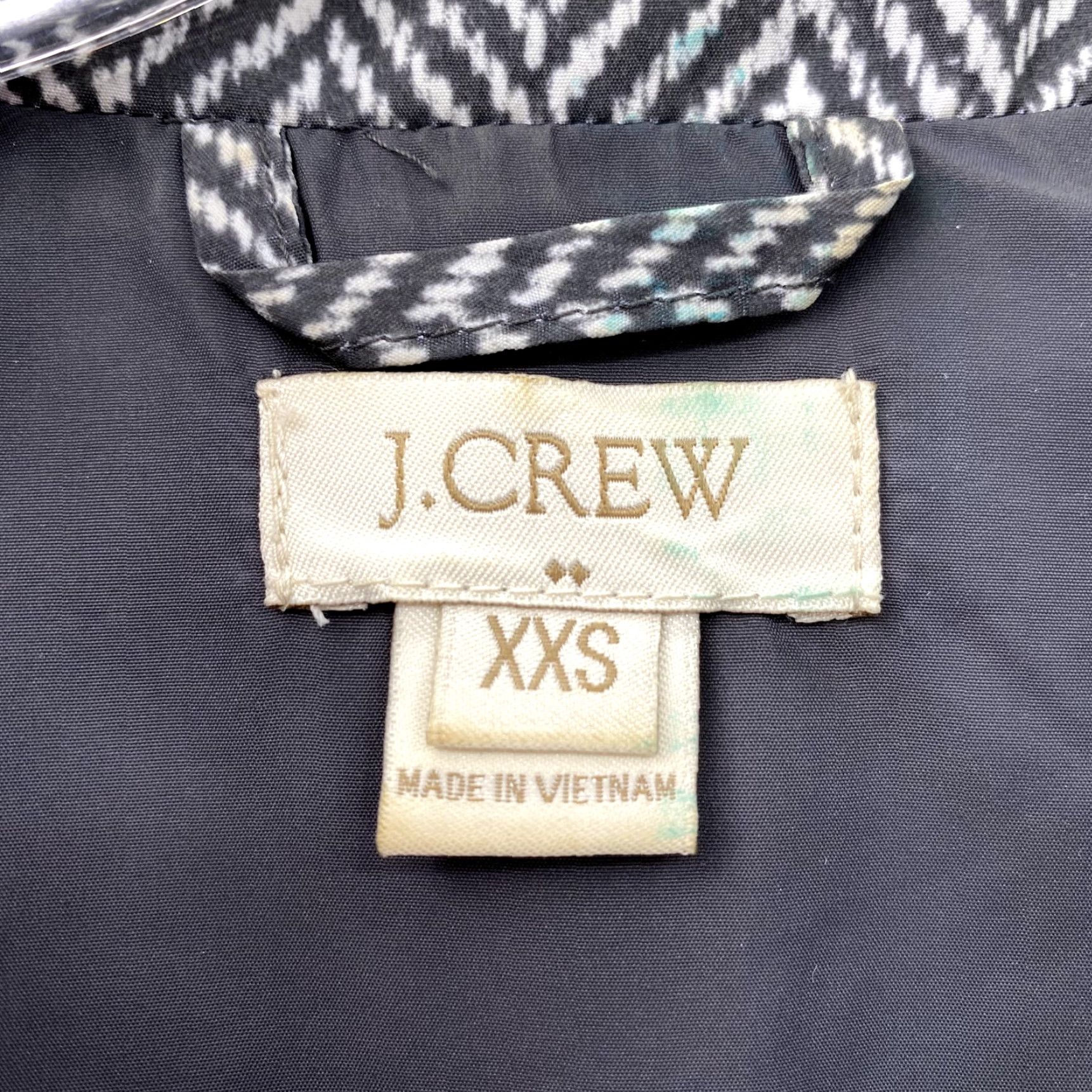 J.Crew J.Crew Vest Women XXS Gray White Chevron Quilted Goose Down Puffer Jacket Casual Size XXS / US 00 / IT 34 - 4 Thumbnail