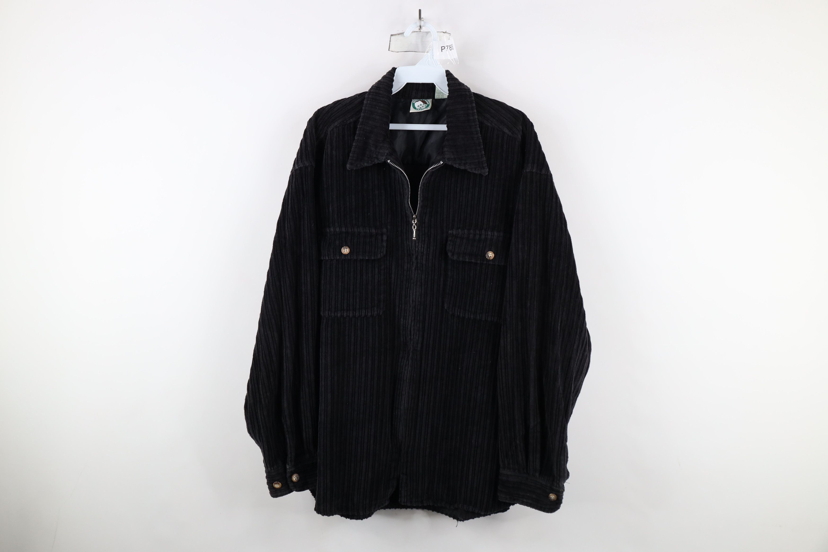Vintage Vintage 90s Streetwear Full Zip Shirt Jacket Shacket Black Size US L / EU 52-54 / 3 - 1 Thumbnail
