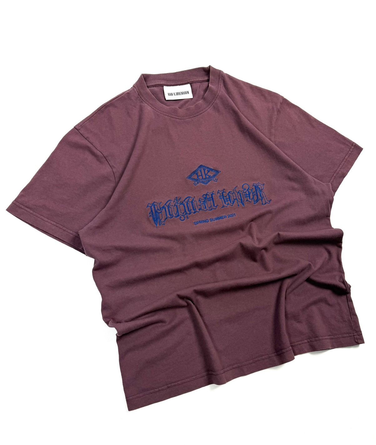 Han Kjobenhavn Han Kjobenhavn SS21 Gothic Embroidered Logo Tee Burgundy Size US L / EU 52-54 / 3 - 2 Thumbnail