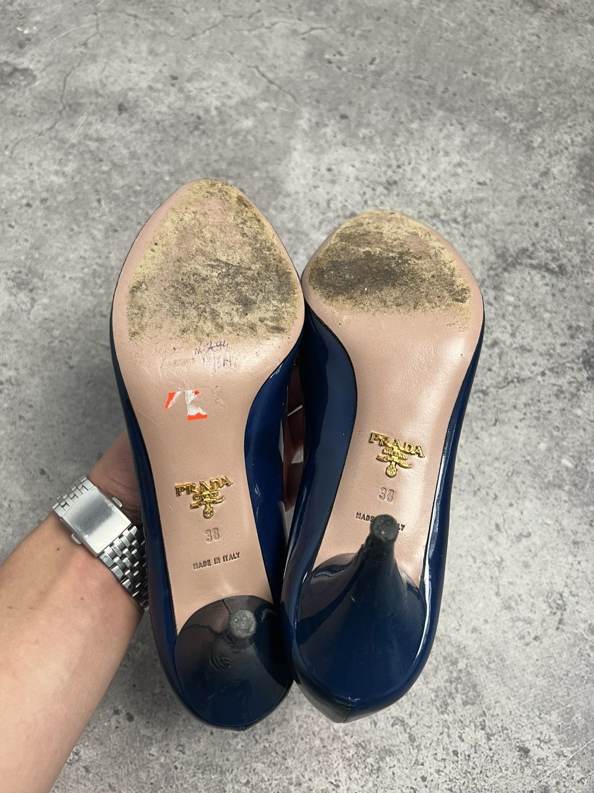 Prada PRADA Kitten Heels Blue Patent Leather EU 38 US 9 Size US 8 / IT 38 - 8 Thumbnail