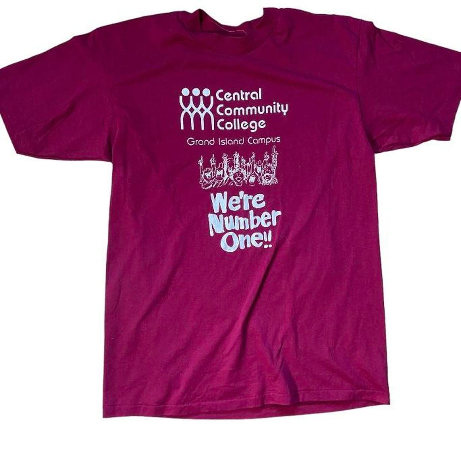 Hanes 80s burgundy nebraska college tee Size US L / EU 52-54 / 3 - 1 Thumbnail