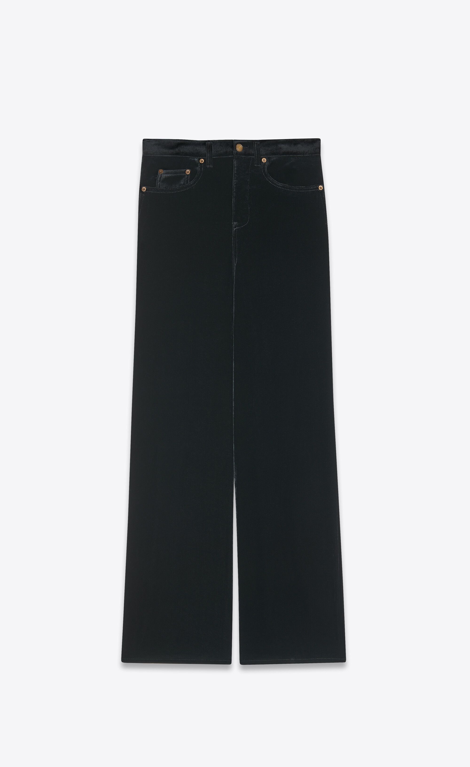 o1bcso1str1124 Wide Leg Pants in Velvet in Black