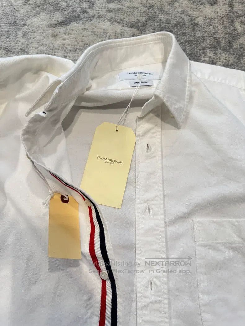 Thom Browne Thom Browne White striped long-sleeved shirt Size US M / EU 48-50 / 2 - 8 Thumbnail