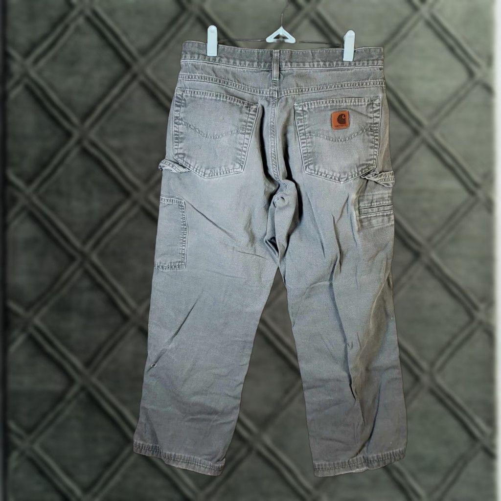 Carhartt VINTAGE Carhartt Pants Men 30 X 25.5 Moss Green Distressed Grunge Canvas Workwear Regular Inseam 25 Dungaree Mens Size US 30 / EU 46 - 1 Thumbnail