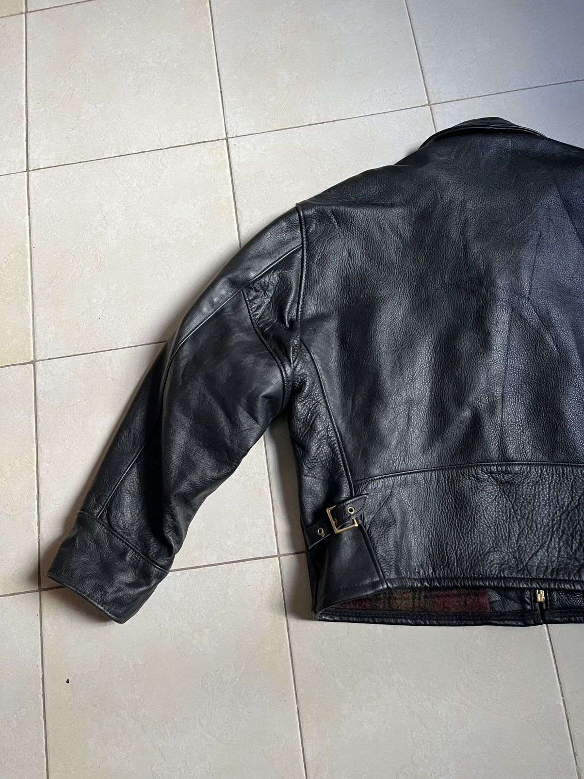 Schott Schott bomber jacket single rider leather jacket sz50, Y2k Size US M / EU 48-50 / 2 - 13 Thumbnail