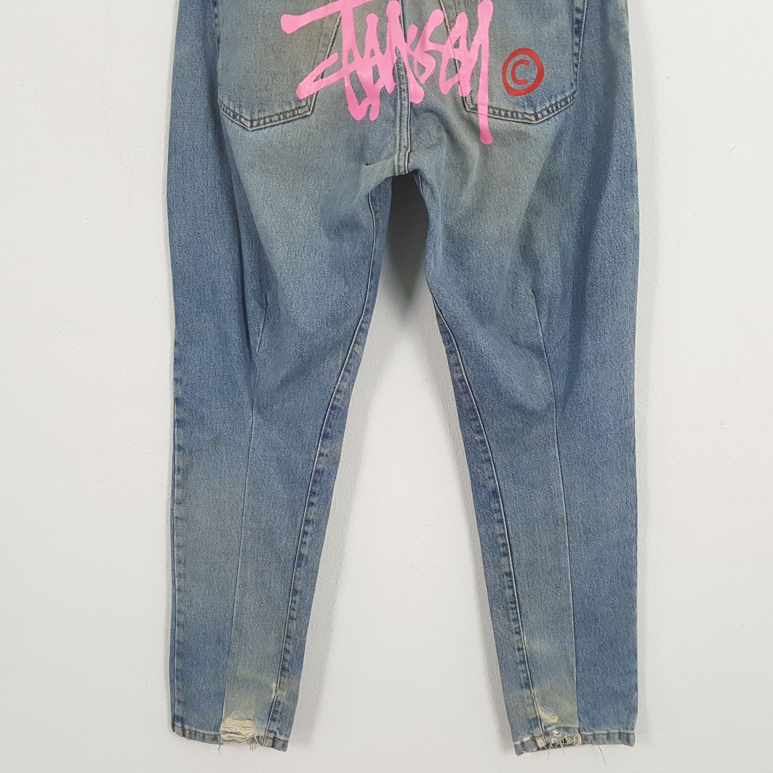 Stussy × Vintage Vintage STUSSY Streetwear Skateboard Big Logo Design Jeans Size US 32 / EU 48 - 3 Thumbnail