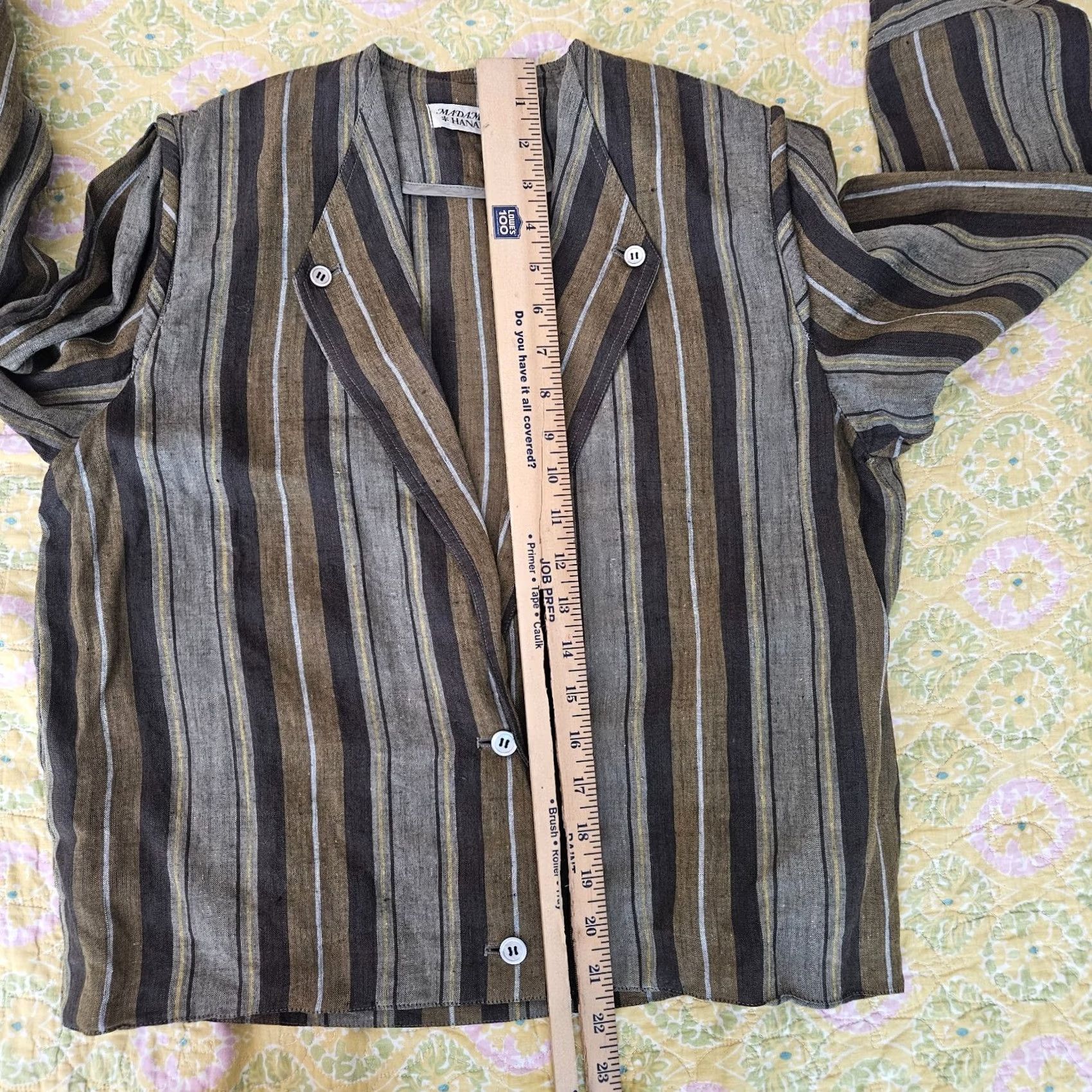 Vintage VINTAGE Hanai Yukiko Blazer Linen Button Long Sleeve Brown Womens M Size M / US 6-8 / IT 42-44 - 7 Thumbnail