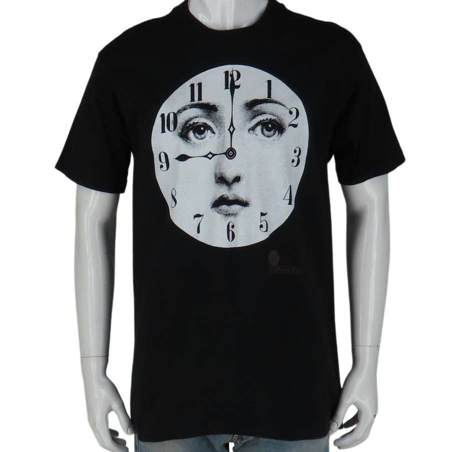 image of 80's 90's Vintage Fornasetti Face Tee in Black, Men's (Size Medium)