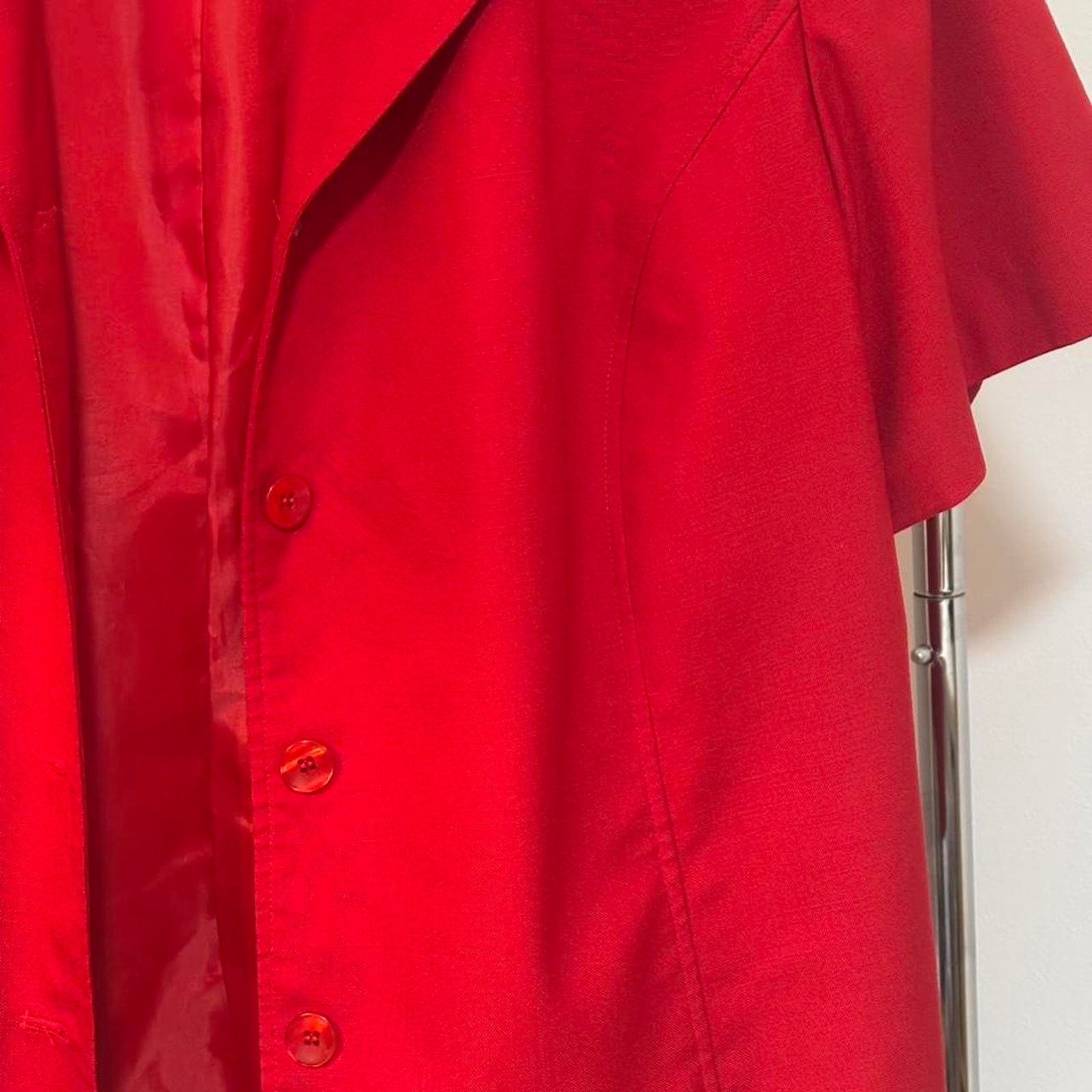 Other Vintage Dressbarn Red Short Sleeve Blazer Jacket Women’s Size L / US 10 / IT 46 - 2 Thumbnail