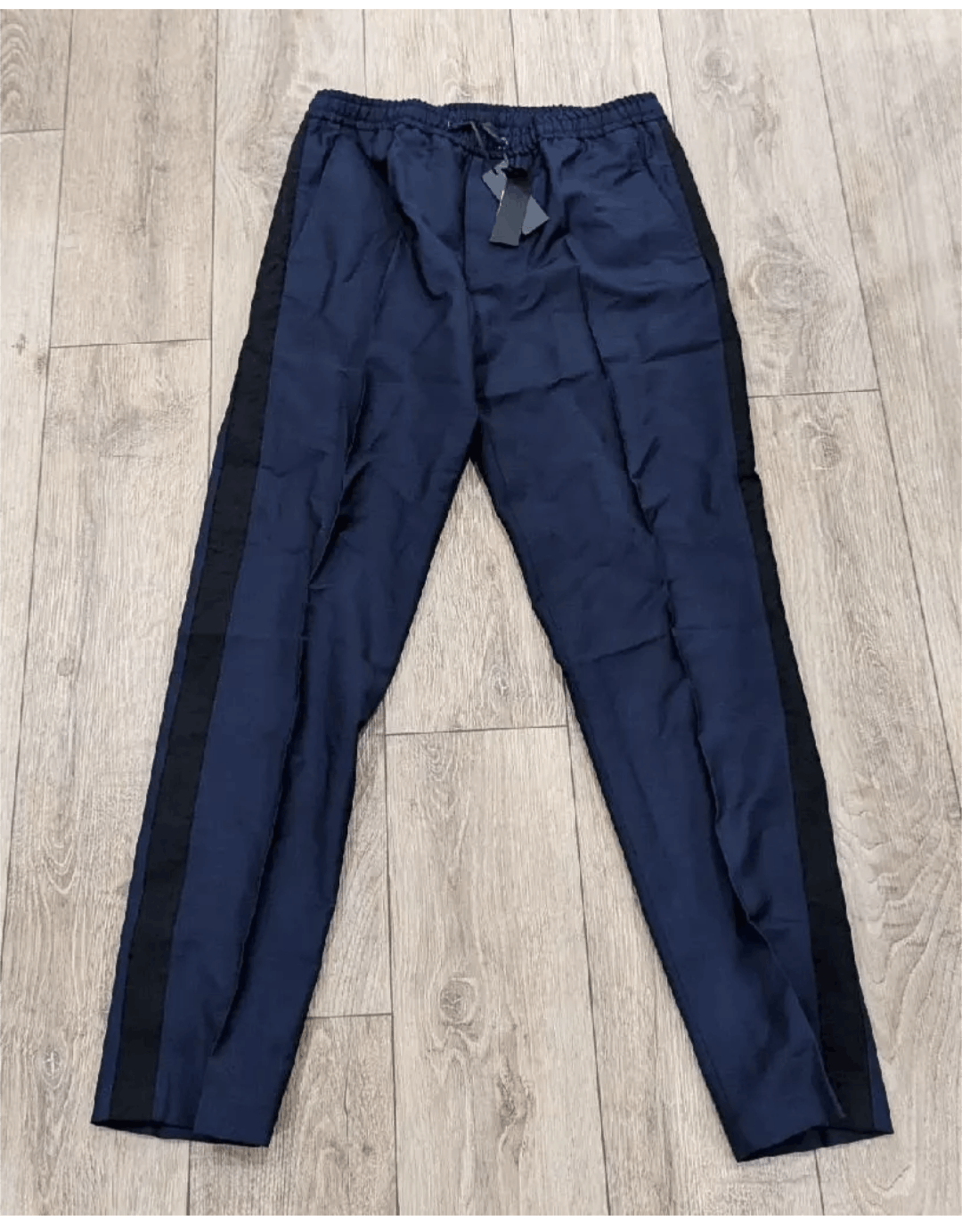 VERSACE Mohair Blend Drawstring Pants Navy 54 US 38