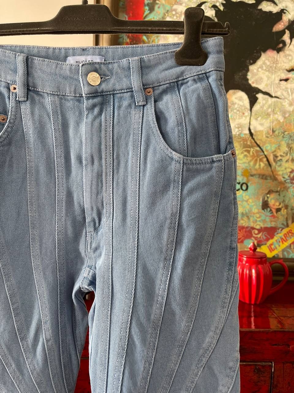 Mugler Mugler Spiral Denim Pants Size 26" / US 2 / IT 38 - 2 Thumbnail