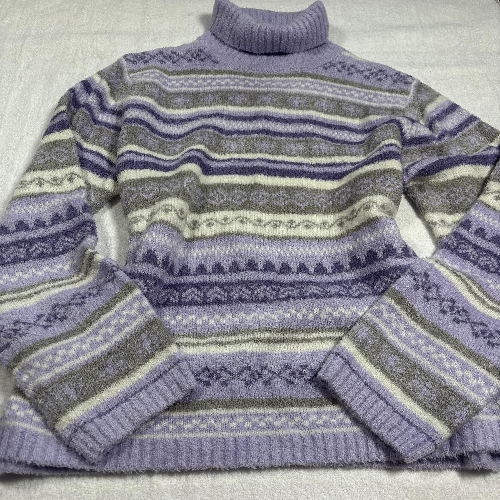 Croft & Barrow vintage purple winter turtle neck sweater Size L / US 10 / IT 46 - 1 Thumbnail