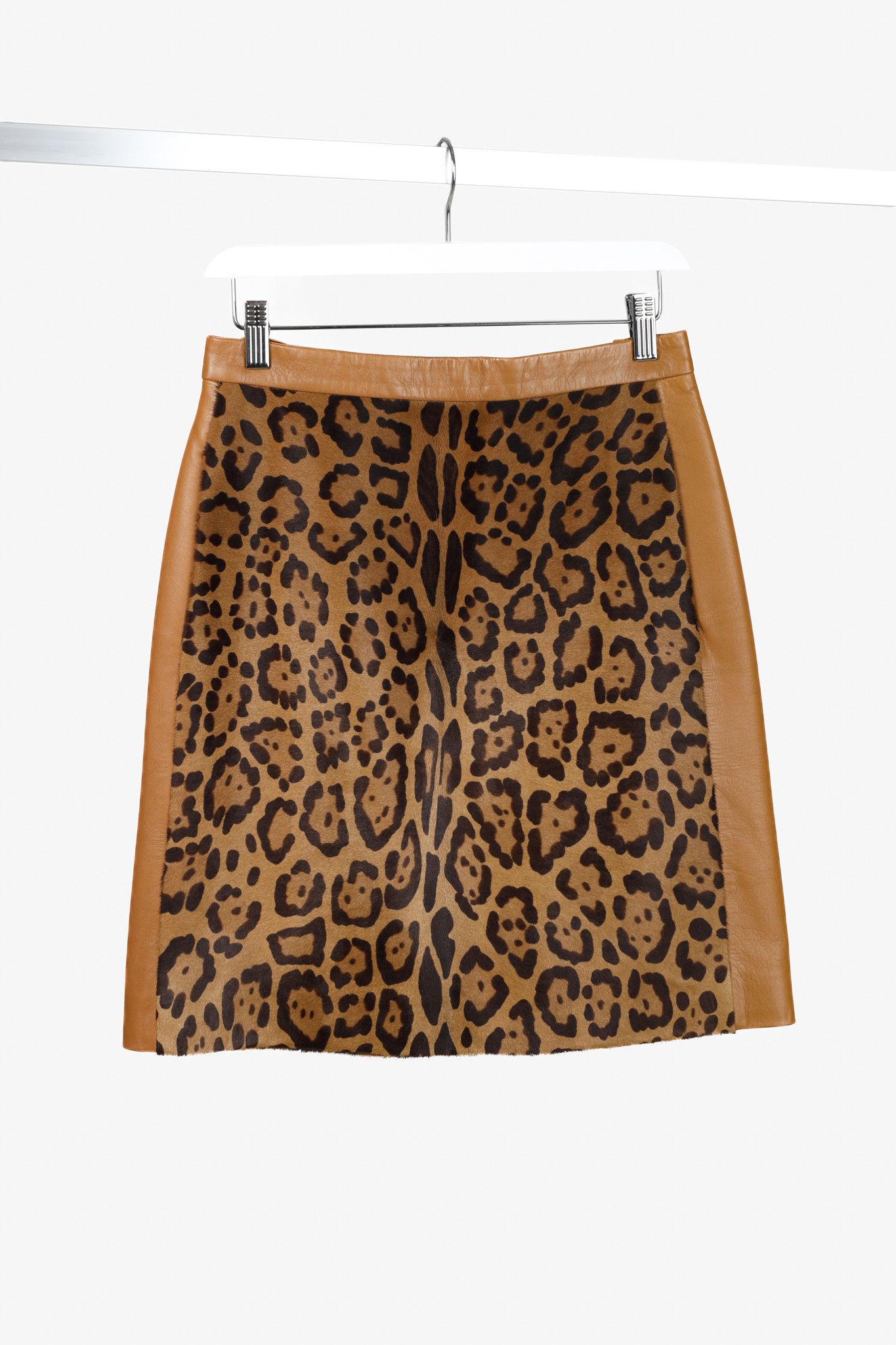 Valentino Valentino Calf Hair Leopard Print Leather Skirt Size 28" / US 6 / IT 42 - 1 Thumbnail