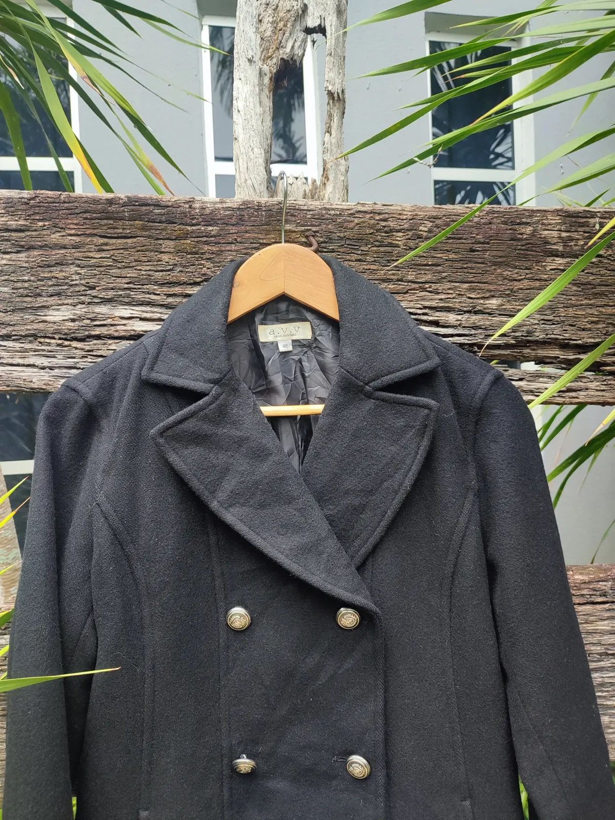 Michel Klein a.v.v Michel Klein Paris Wool Pea Coat (Vintage, Size 36R) Size M / US 6-8 / IT 42-44 - 2 Thumbnail