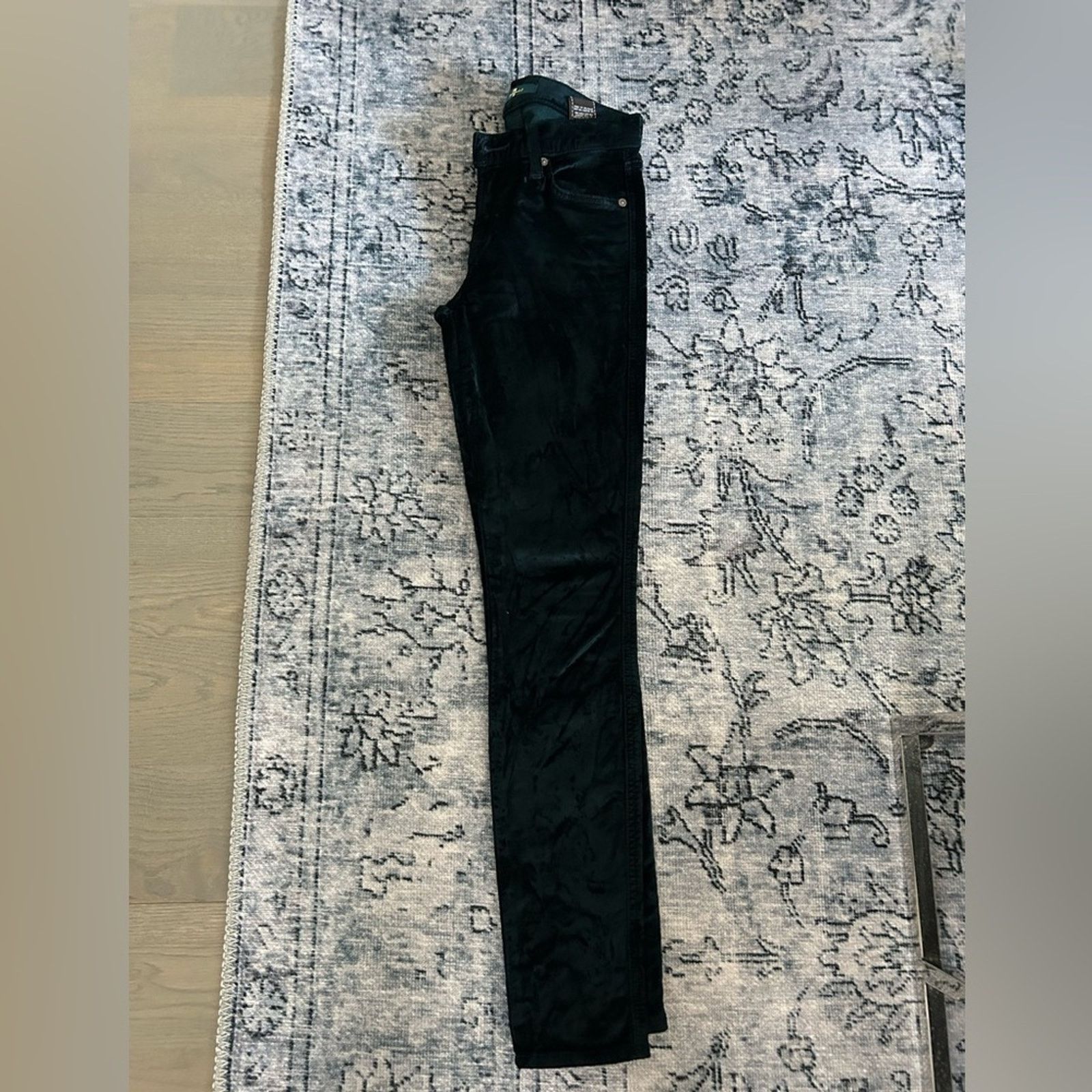 7 For All Mankind 7 For Mankind Emerald green Crushed Velvet Skinny Jeans 26 Size 26" / US 2 / IT 38 - 11 Thumbnail
