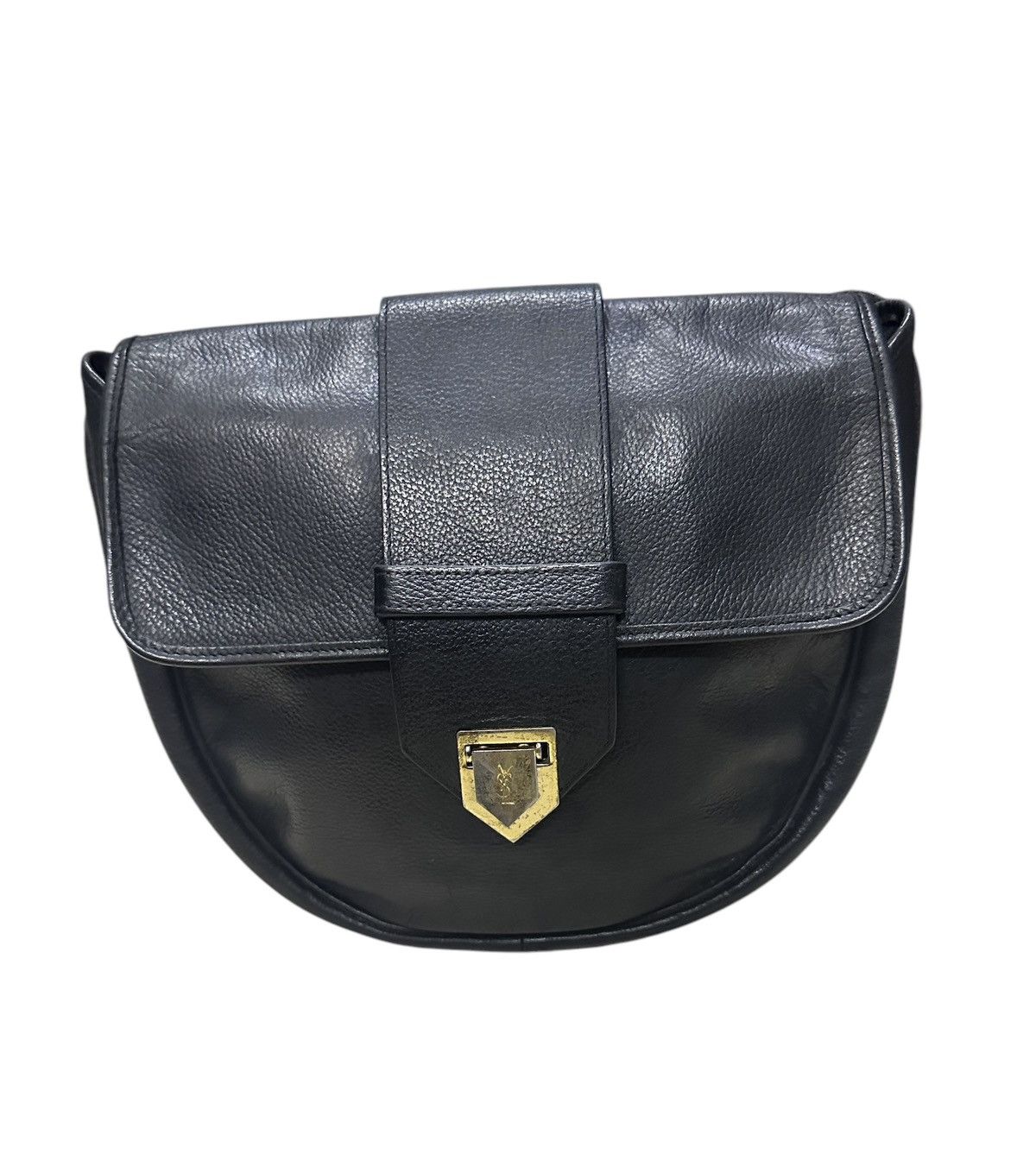 Yves Saint Laurent Vintage YSL Black Leather Crossbody Bag – Gold Hardware Size ONE SIZE - 3 Thumbnail