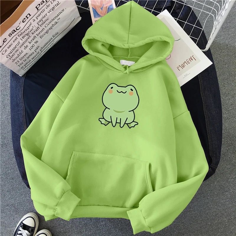 image of Designer Sweatshirt Cartoon Clothes in Green, Women's (Size Medium)