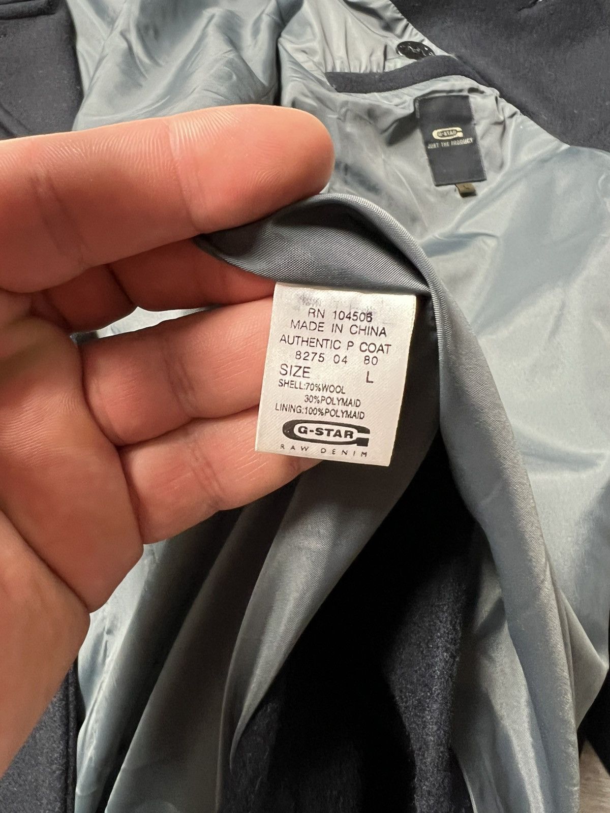 G-Star Rare G-Star RAW Wool Double Breasted Pea Coat Anchor Buttons Size US L / EU 52-54 / 3 - 16 Thumbnail