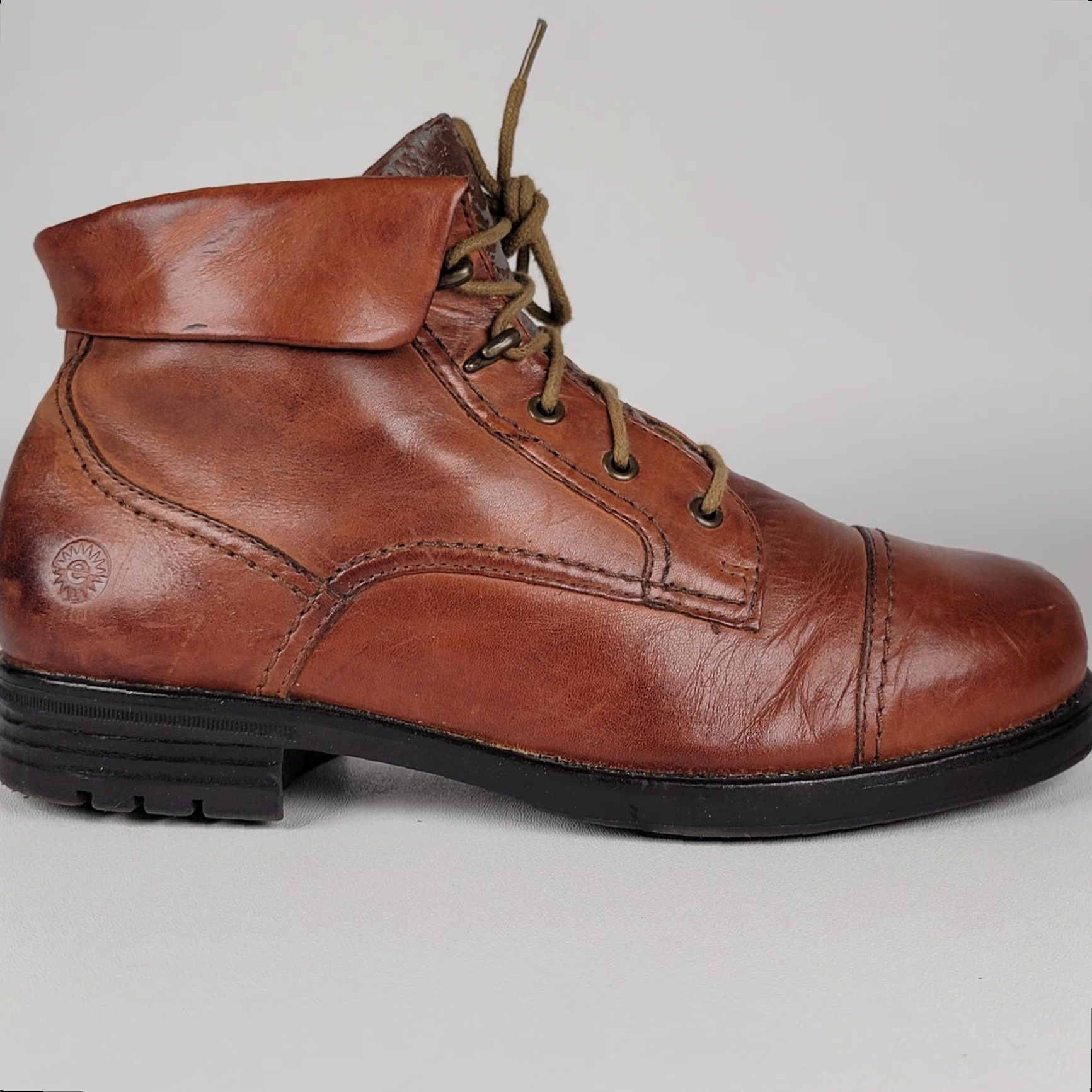 Vintage Earth Spirit Ankle Bootie Women Brown 10 Casual Workwear Indoor Outdoor Low Heel Round Toe Zip Strap Rope Vintage No N/A Size ONE SIZE - 3 Thumbnail