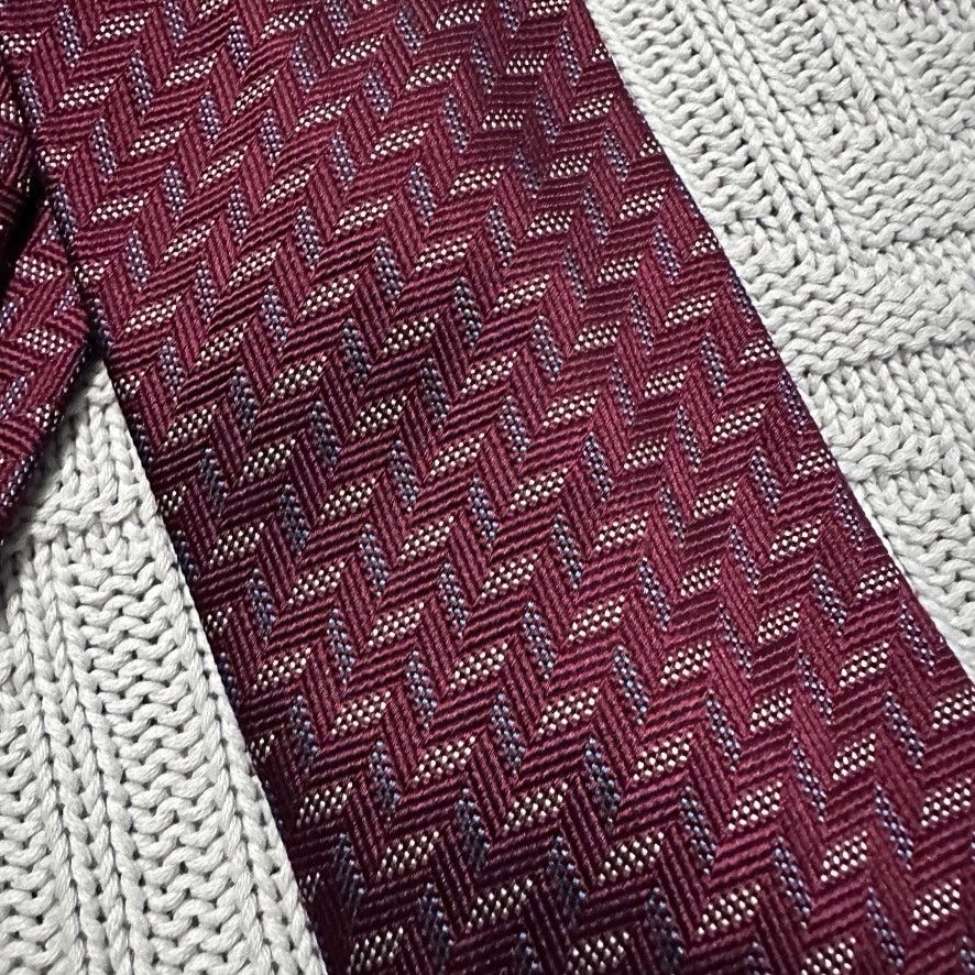 Barneys New York Barneys New York maroon herringbone silk tie Size ONE SIZE - 2 Thumbnail