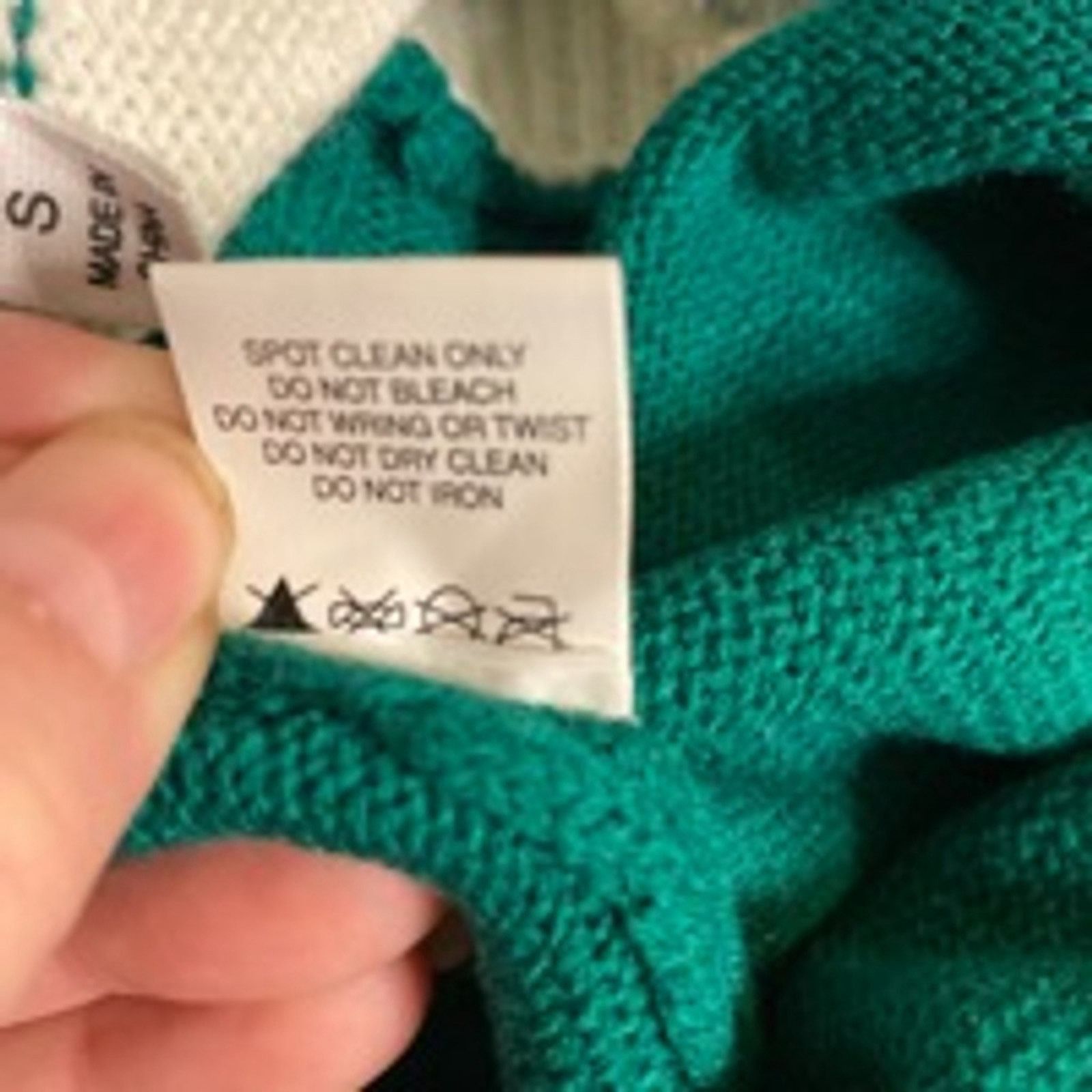 Other Y2K Striped Knit Jumpsuit Retro Green Wide Leg Overalls S Size 24" / US 00 / IT 34 - 7 Thumbnail