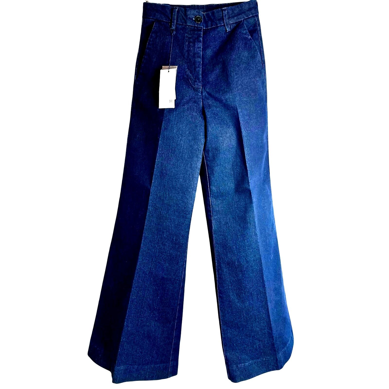 PIOMBO MP Piombo Wide Leg Womens Jeans in Blue size 2 Size 26" / US 2 / IT 38 - 3 Thumbnail