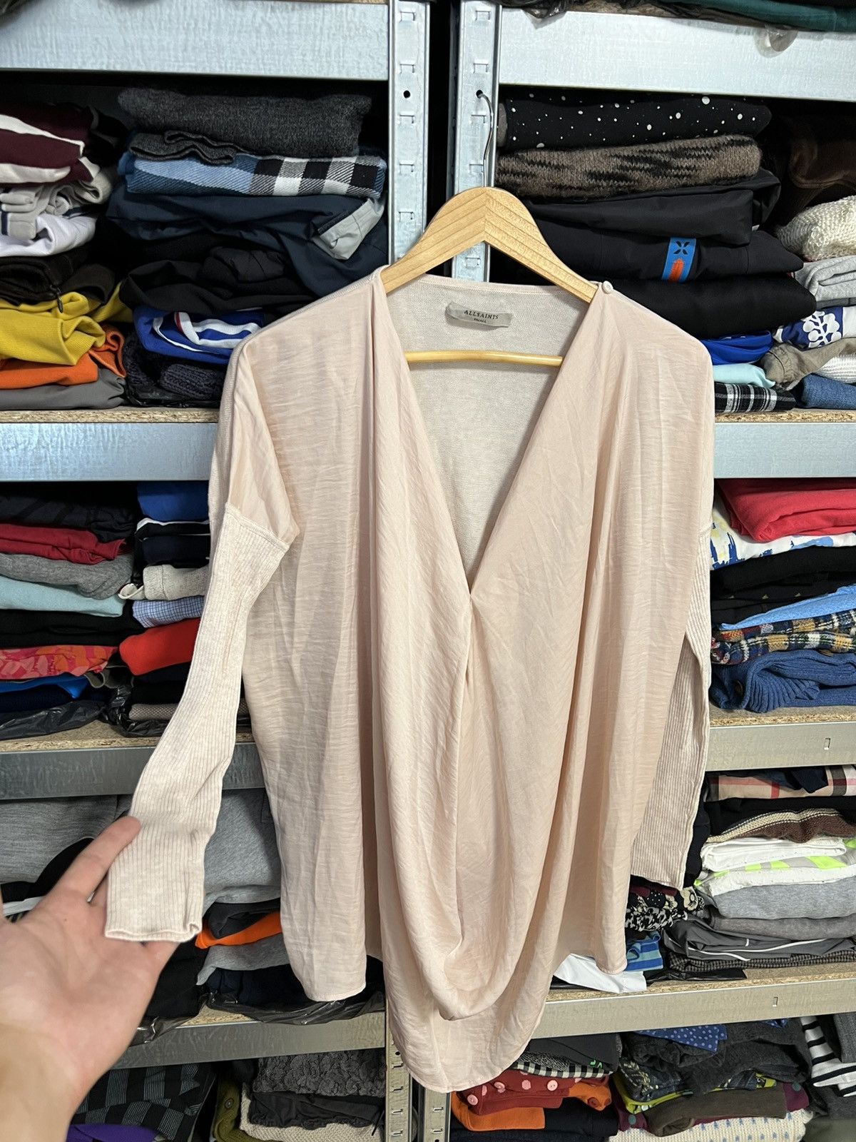 Allsaints Allsaints Erma Cowl Neck 2-Way Blouse Sweater Petal Pink S Size S / US 4 / IT 40 - 2 Thumbnail