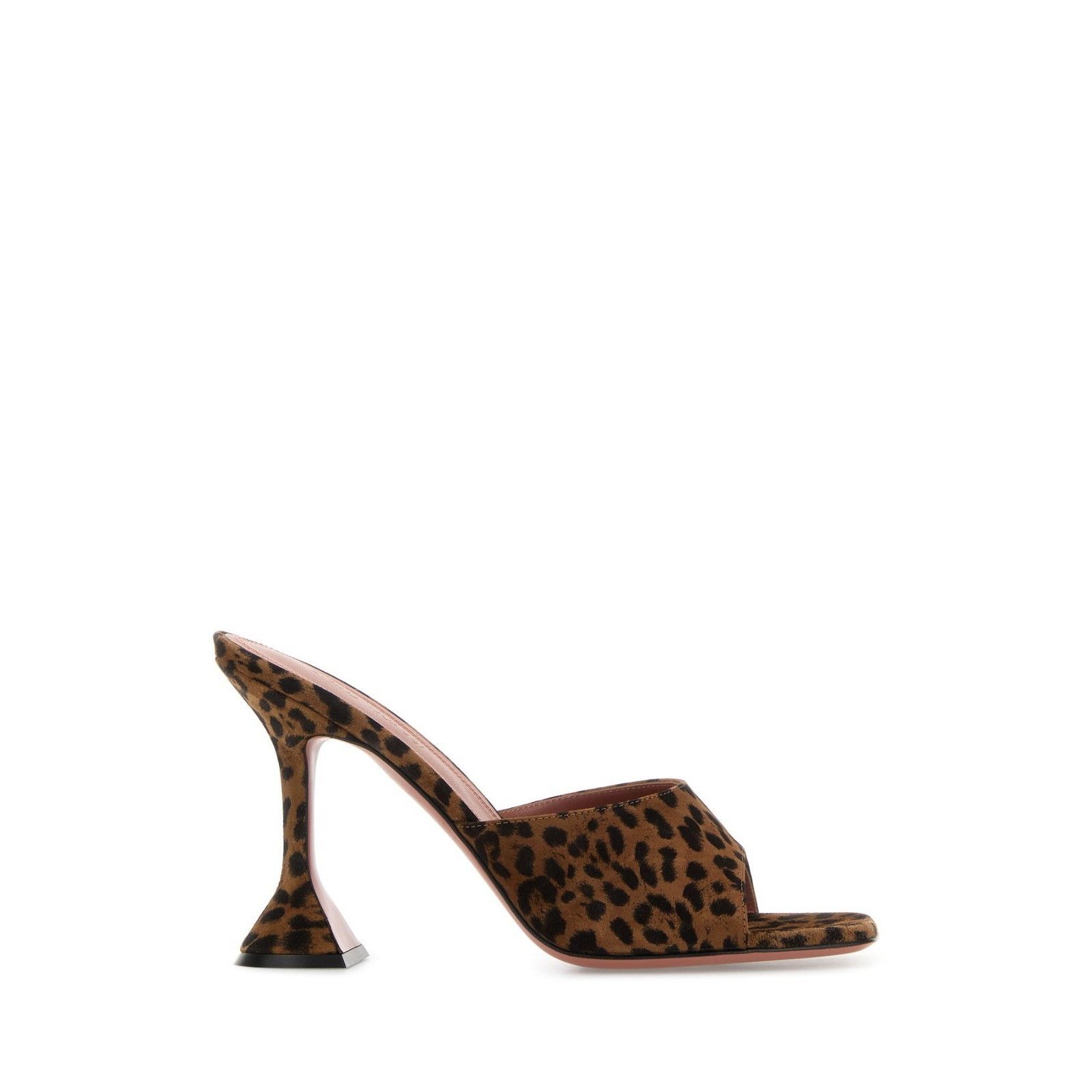 AMINA MUADDI Lupita Brown Black Suede 95mm Mules New & Authe
