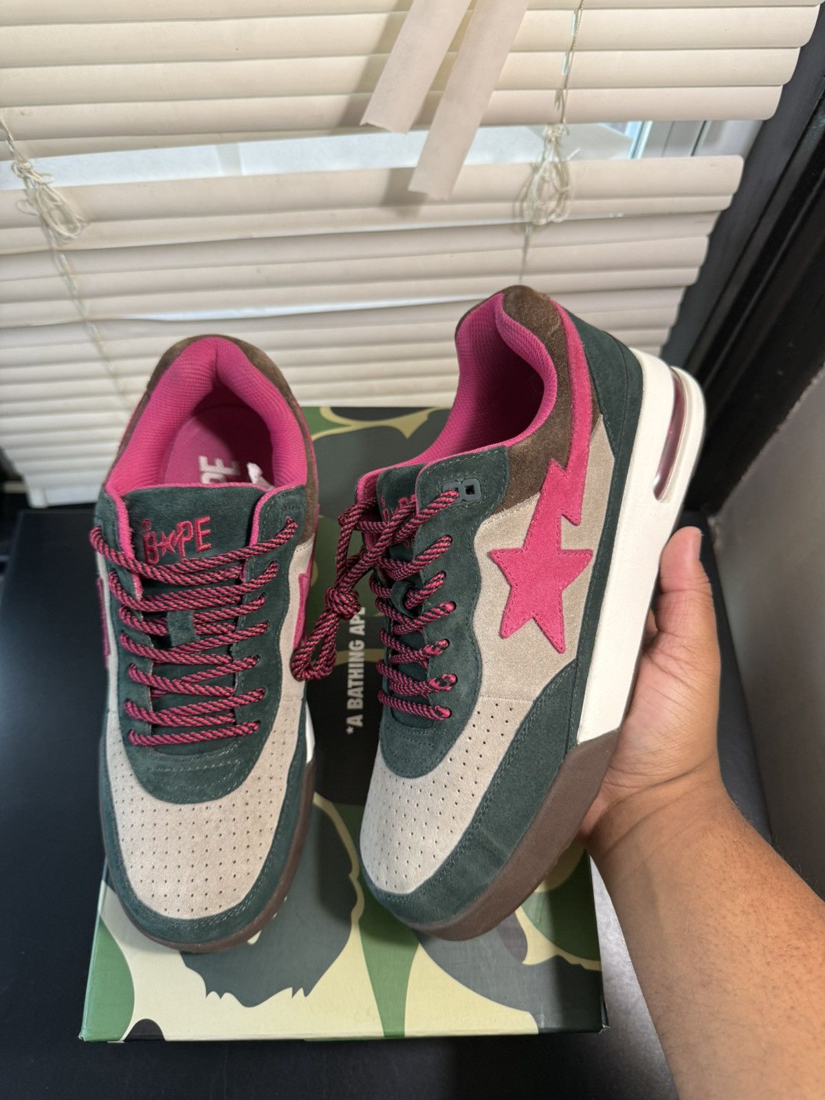 Bape Bape Road sta Green Suede Size 9 Worn Once Size US 9 / EU 42 - 1 Thumbnail