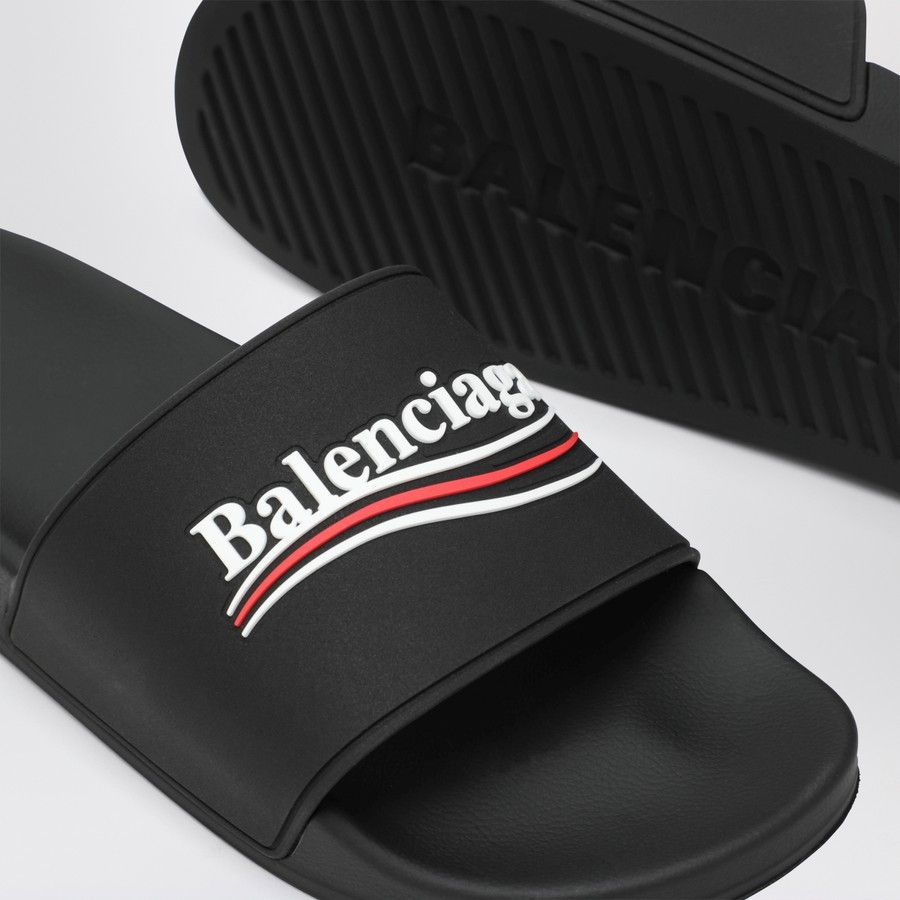 Balenciaga o1d2blof0226 Rubber Slides Slippers in Black Size US 10 / EU 43 - 5 Thumbnail