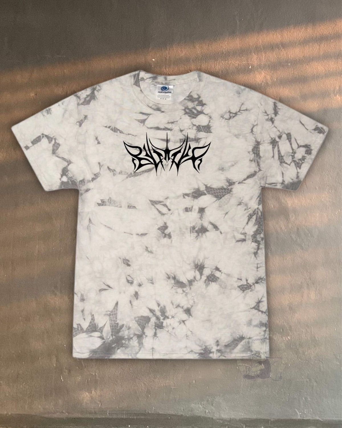 Band Tees Bilmuri Tie-Dye Sharp Logo Tee goblin hours metal font | Grailed