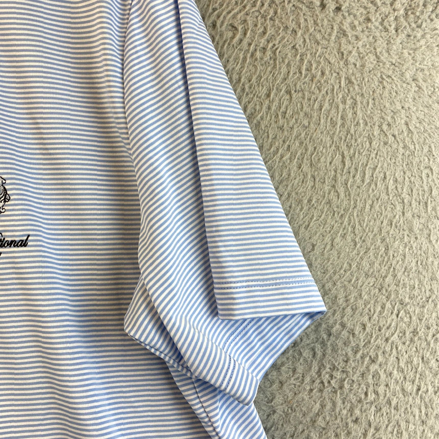 RLX Ralph Lauren RLX Ralph Lauren Golf Polo Shirt Mens L Blue Striped Wicking / 81-66 Size US L / EU 52-54 / 3 - 3 Thumbnail