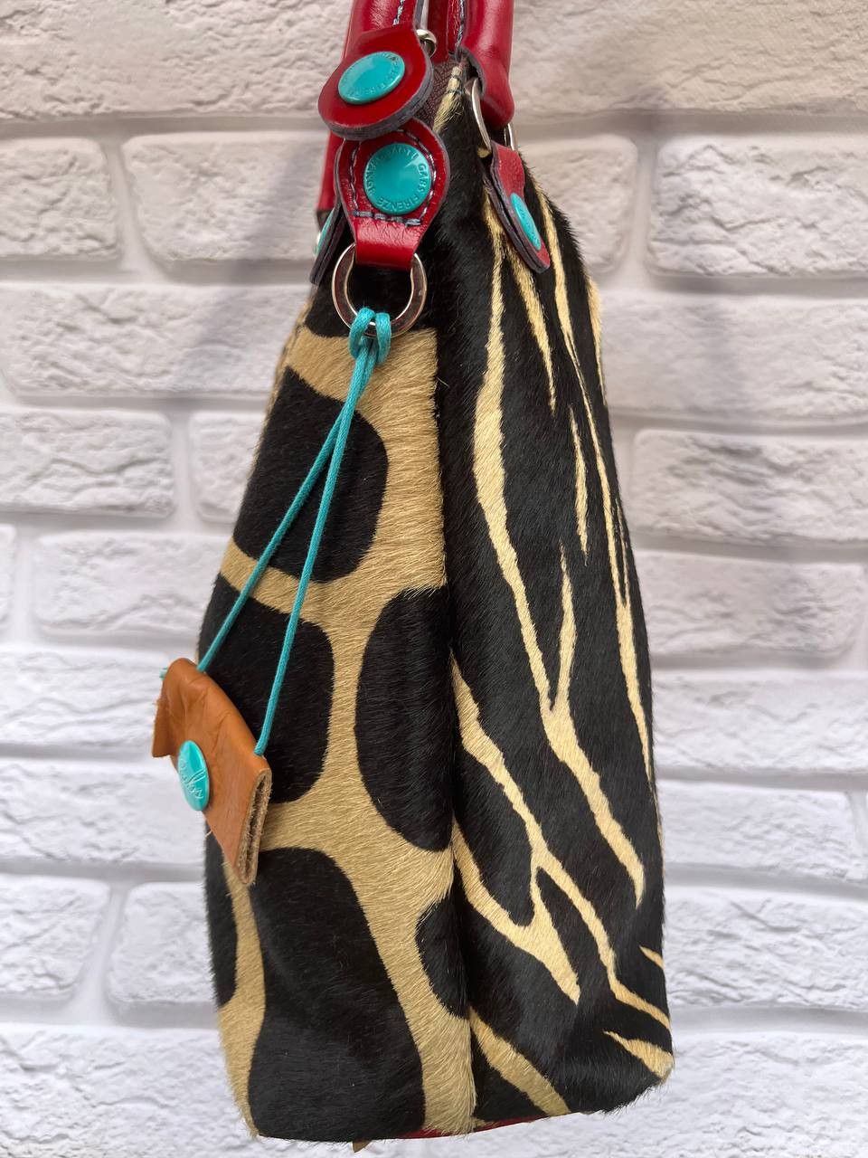 Other gabs leather bag with animal print and red leather details. Size ONE SIZE - 18 Thumbnail