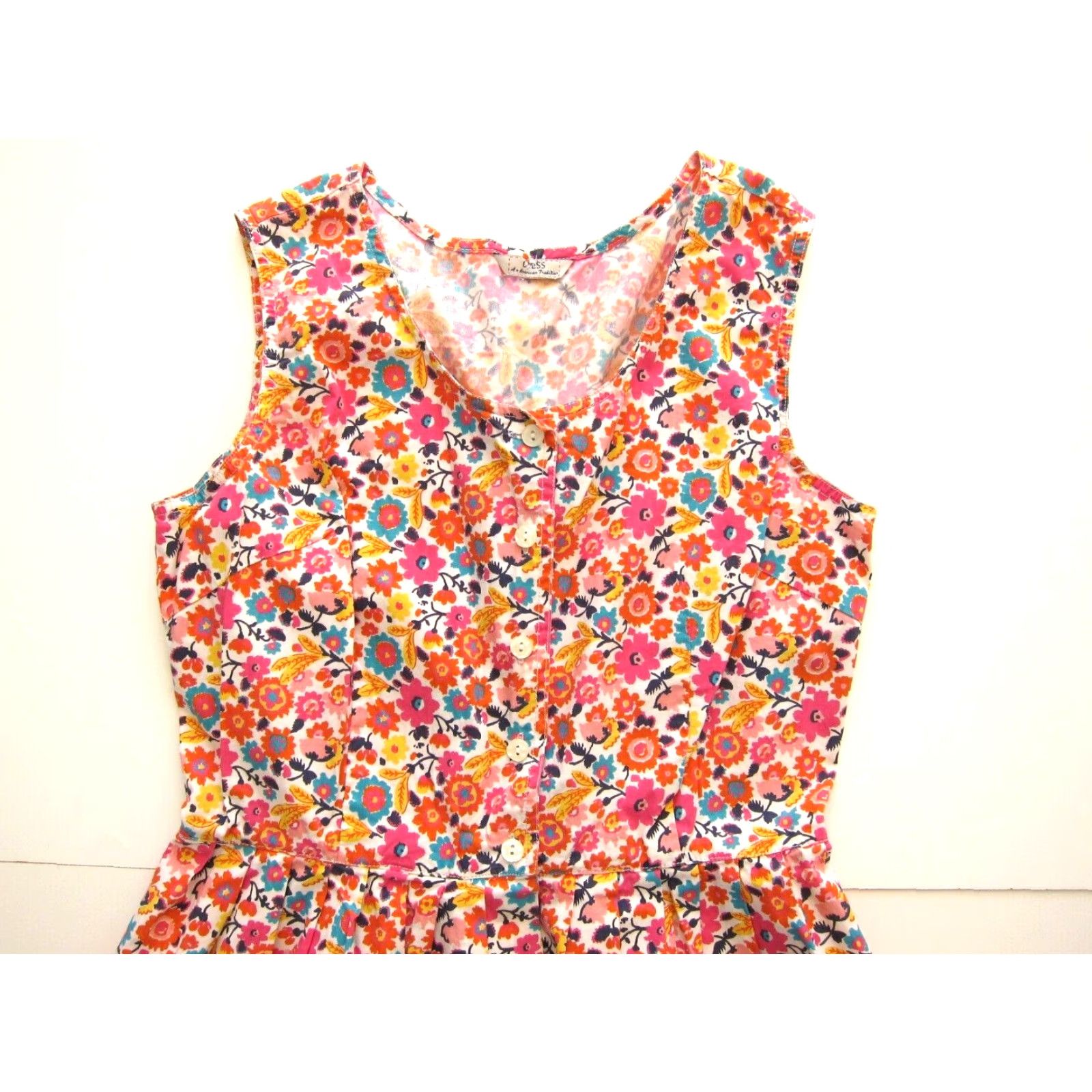Guess VINTAGE Guess 100% Cotton Pink Blue Yellow Floral Tunic Tank Summer Sun Dress Medium Size M / US 6-8 / IT 42-44 - 3 Thumbnail